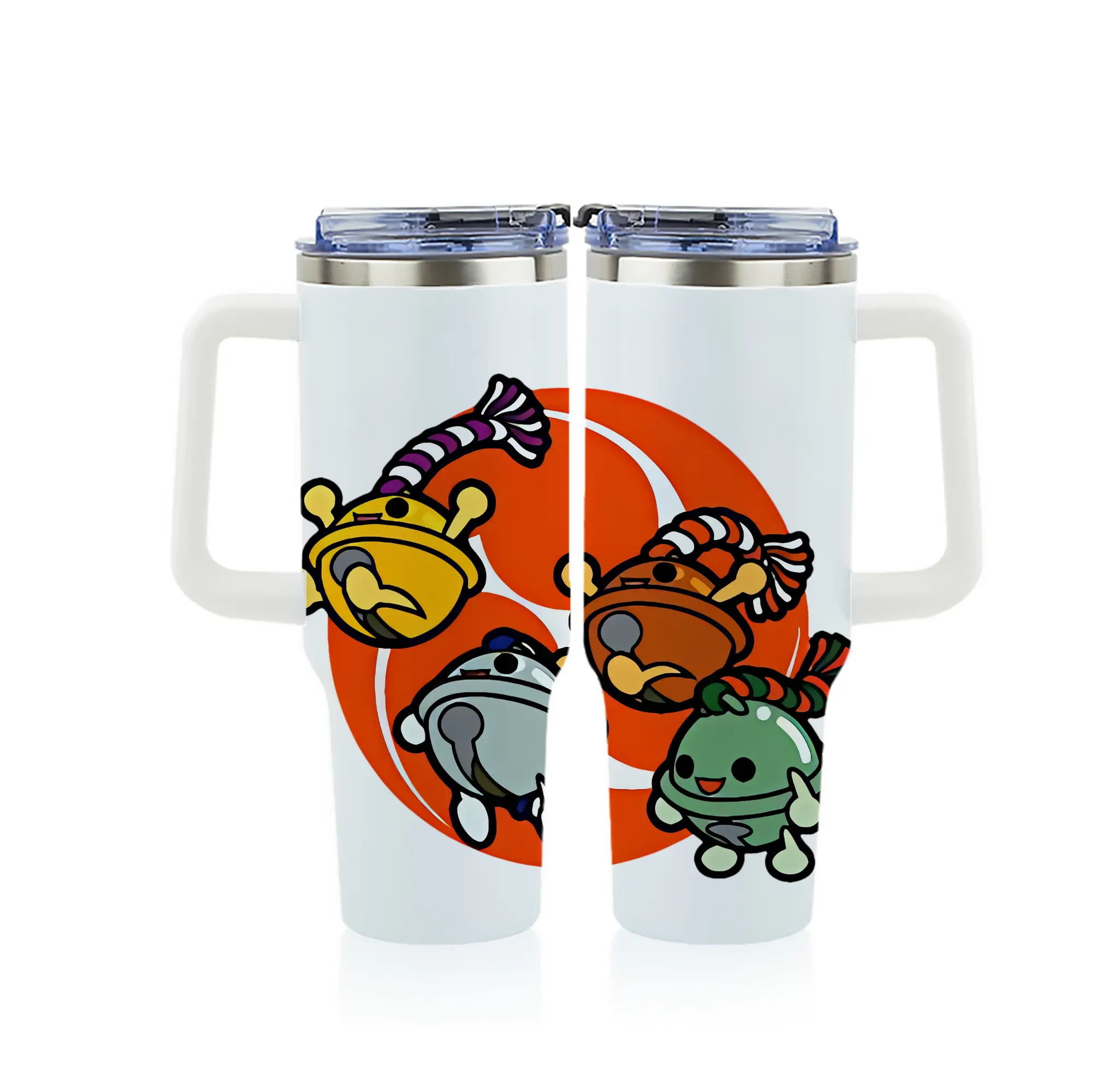 太鼓の達人 グッズ - 1200mL フルプリント車用タンブラー ・ 304ステンレス 内側 ・ 201ステンレス 外側 ・ 保温 保冷 ・ 通勤 ドライブ アウトドア用