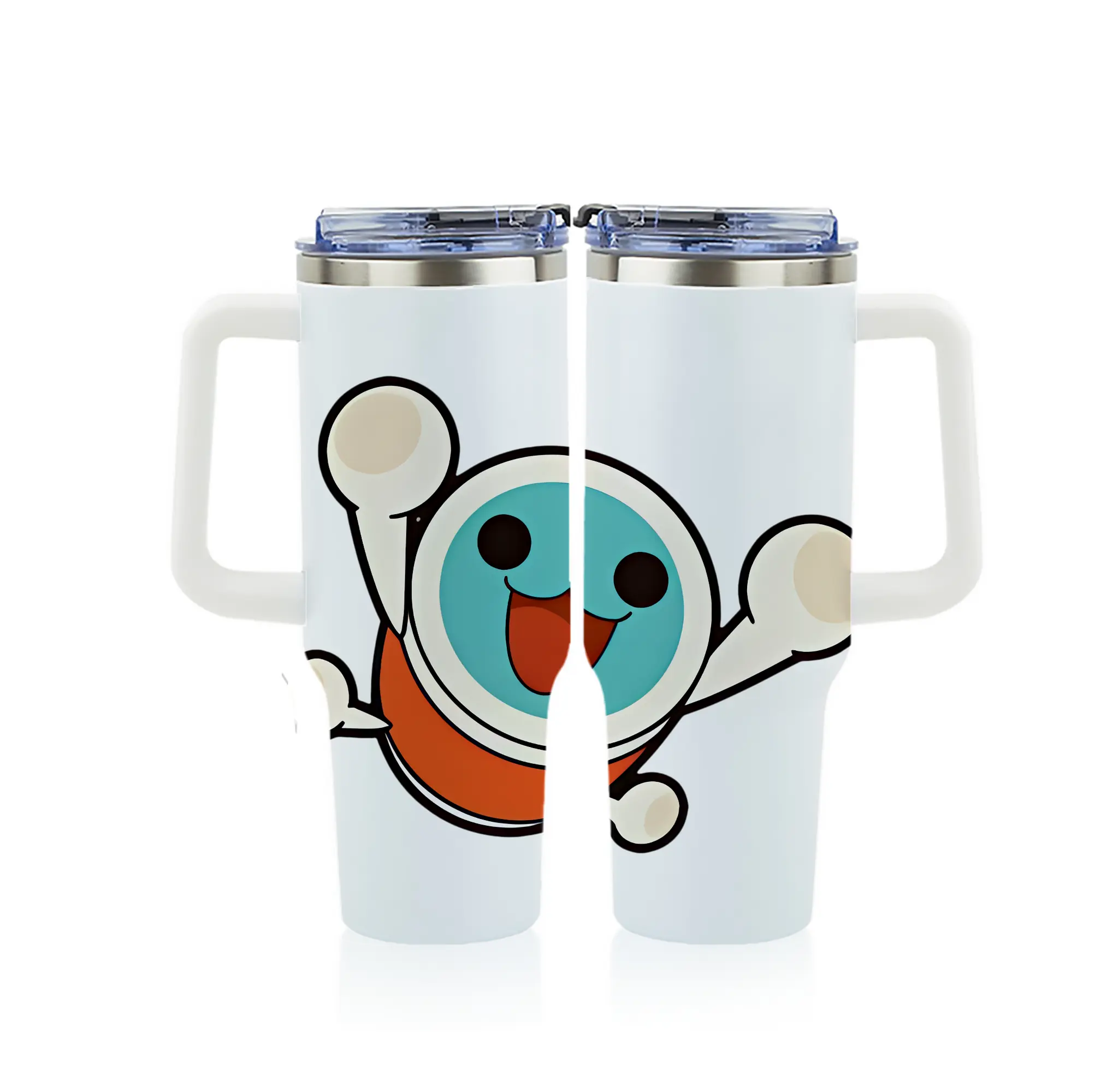 太鼓の達人 グッズ - 1200mL フルプリント車用タンブラー ・ 304ステンレス 内側 ・ 201ステンレス 外側 ・ 保温 保冷 ・ 通勤 ドライブ アウトドア用