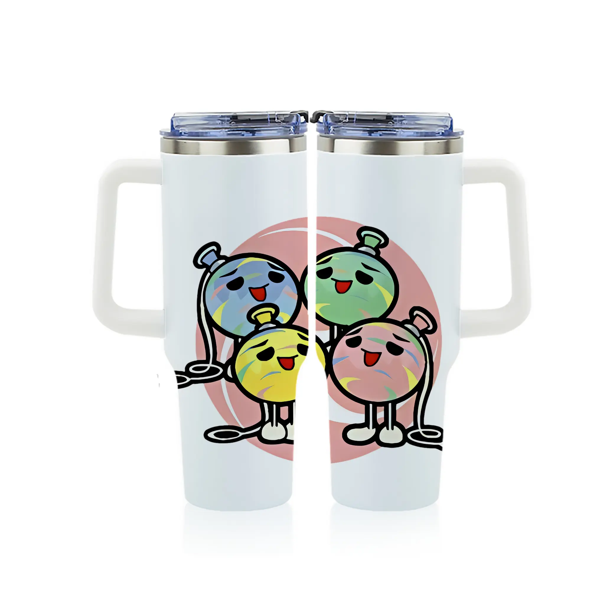 太鼓の達人 グッズ - 1200mL フルプリント車用タンブラー ・ 304ステンレス 内側 ・ 201ステンレス 外側 ・ 保温 保冷 ・ 通勤 ドライブ アウトドア用