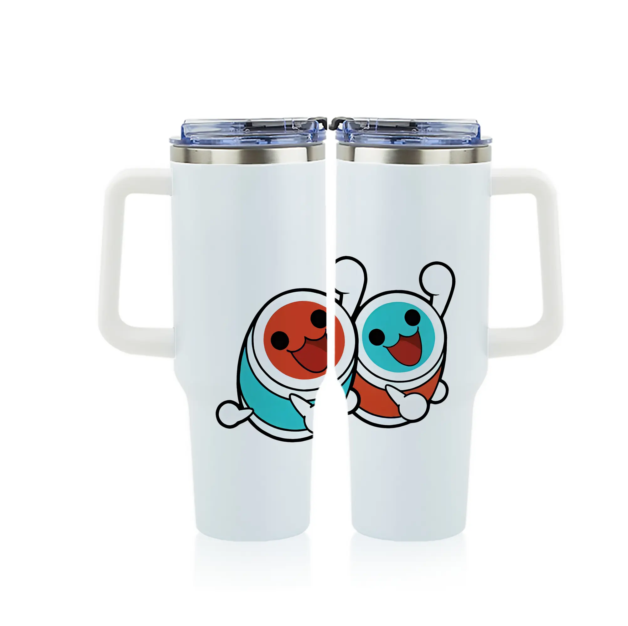 太鼓の達人 グッズ - 1200mL フルプリント車用タンブラー ・ 304ステンレス 内側 ・ 201ステンレス 外側 ・ 保温 保冷 ・ 通勤 ドライブ アウトドア用