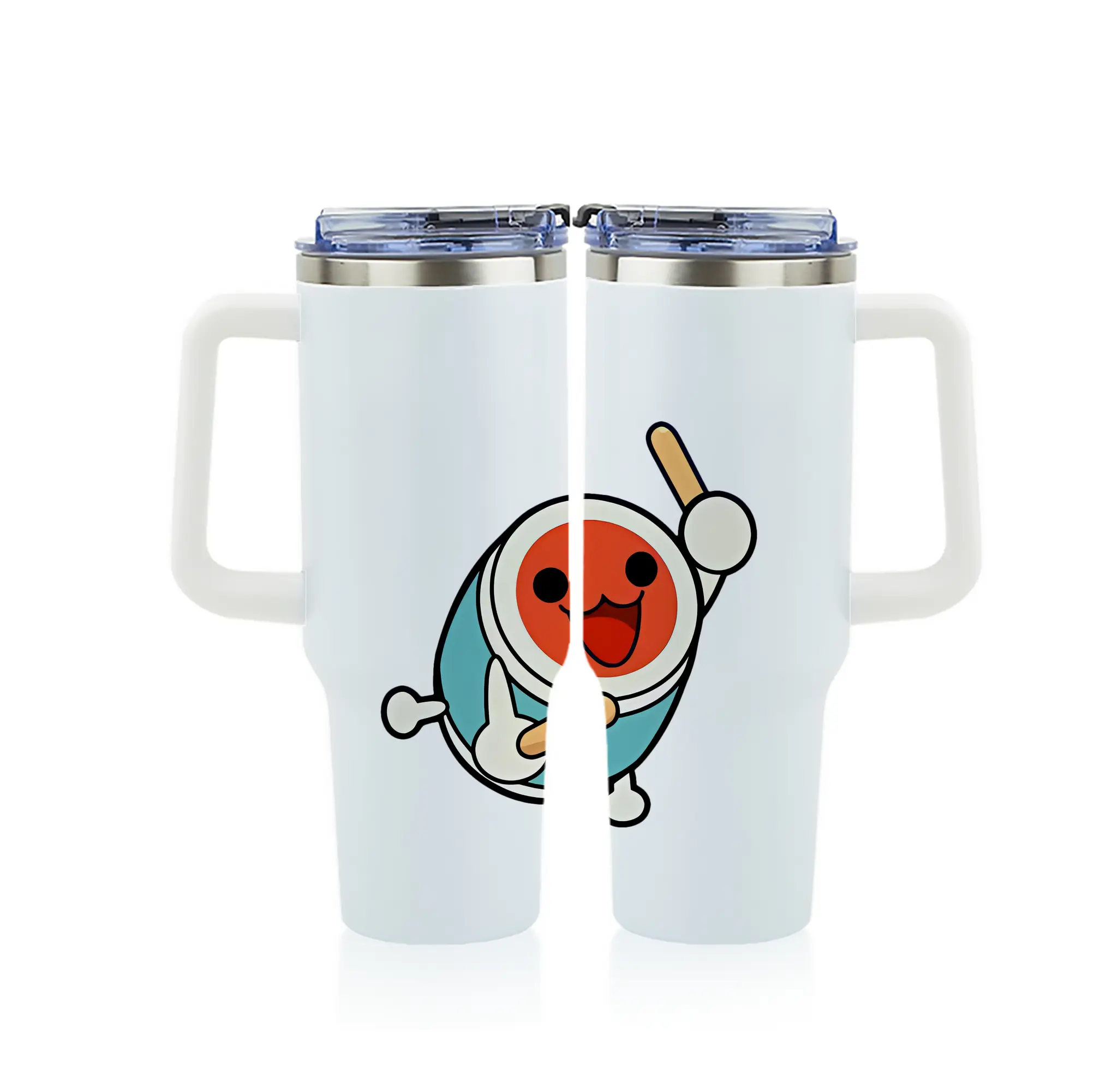 太鼓の達人 グッズ - 1200mL フルプリント車用タンブラー ・ 304ステンレス 内側 ・ 201ステンレス 外側 ・ 保温 保冷 ・ 通勤 ドライブ アウトドア用