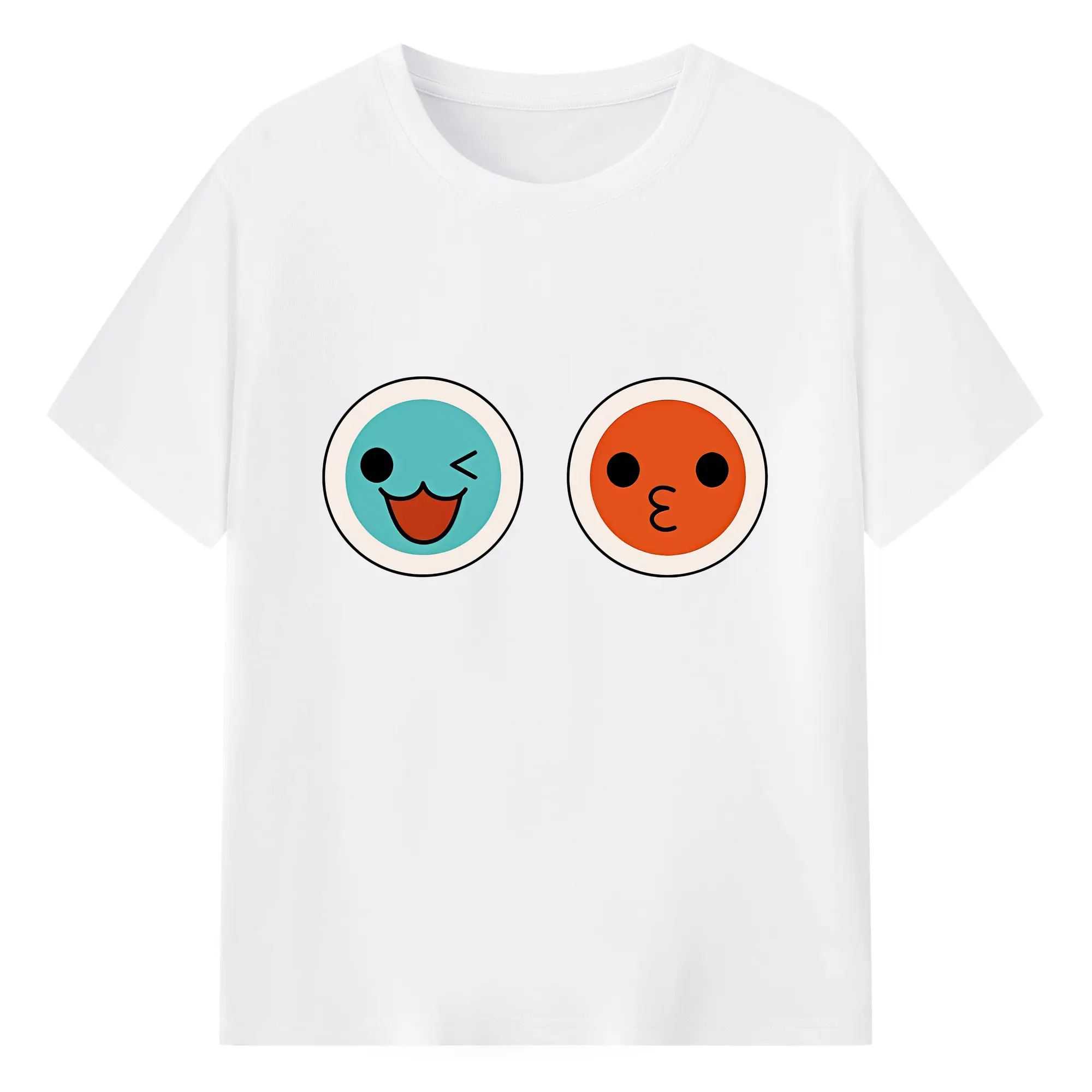 太鼓の達人 グッズ - 綿100％ 半袖Tシャツ ・ フロントプリント ・ 快適 通気性 ・ 日常使い 散歩 スポーツ用