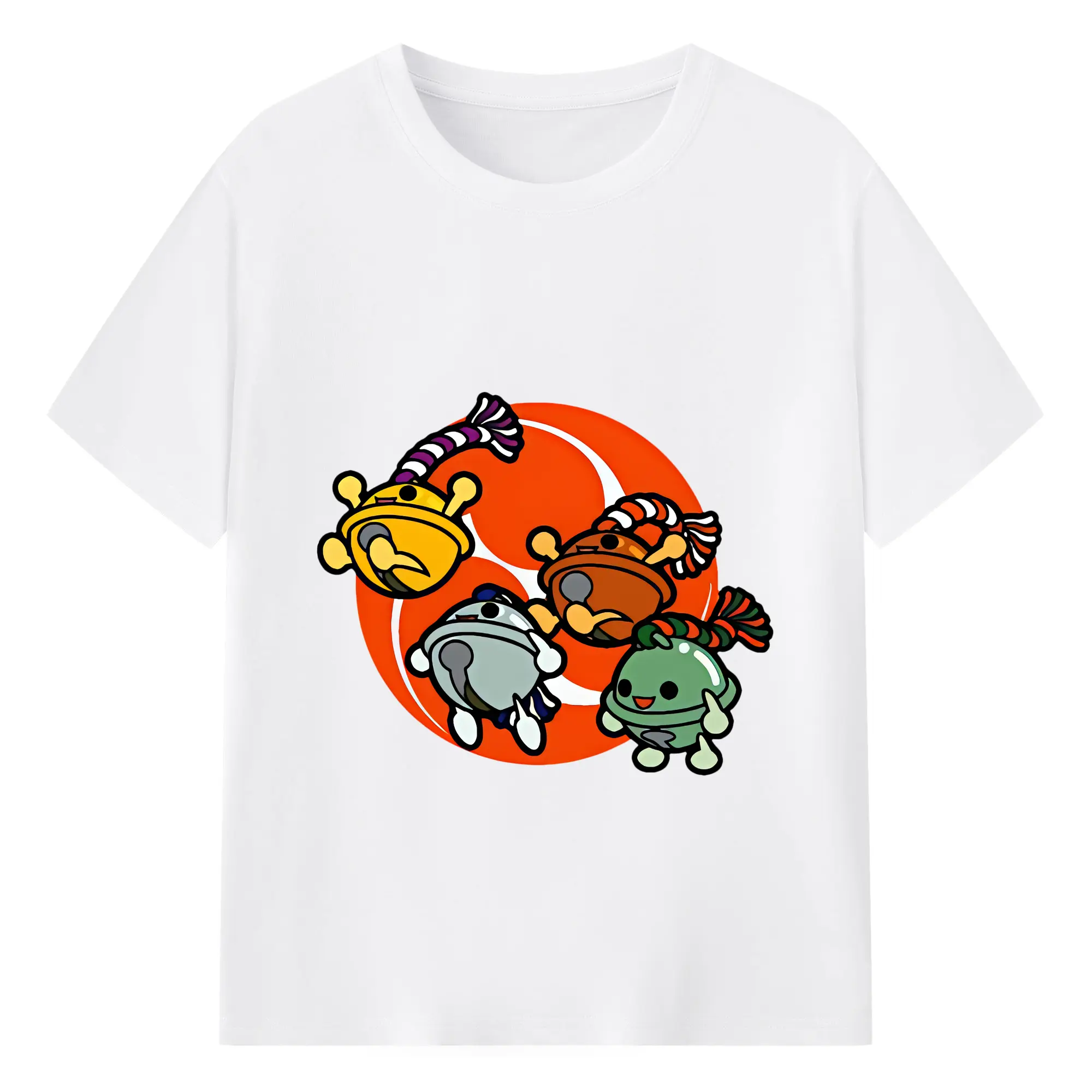 太鼓の達人 グッズ - 綿100％ 半袖Tシャツ ・ フロントプリント ・ 快適 通気性 ・ 日常使い 散歩 スポーツ用
