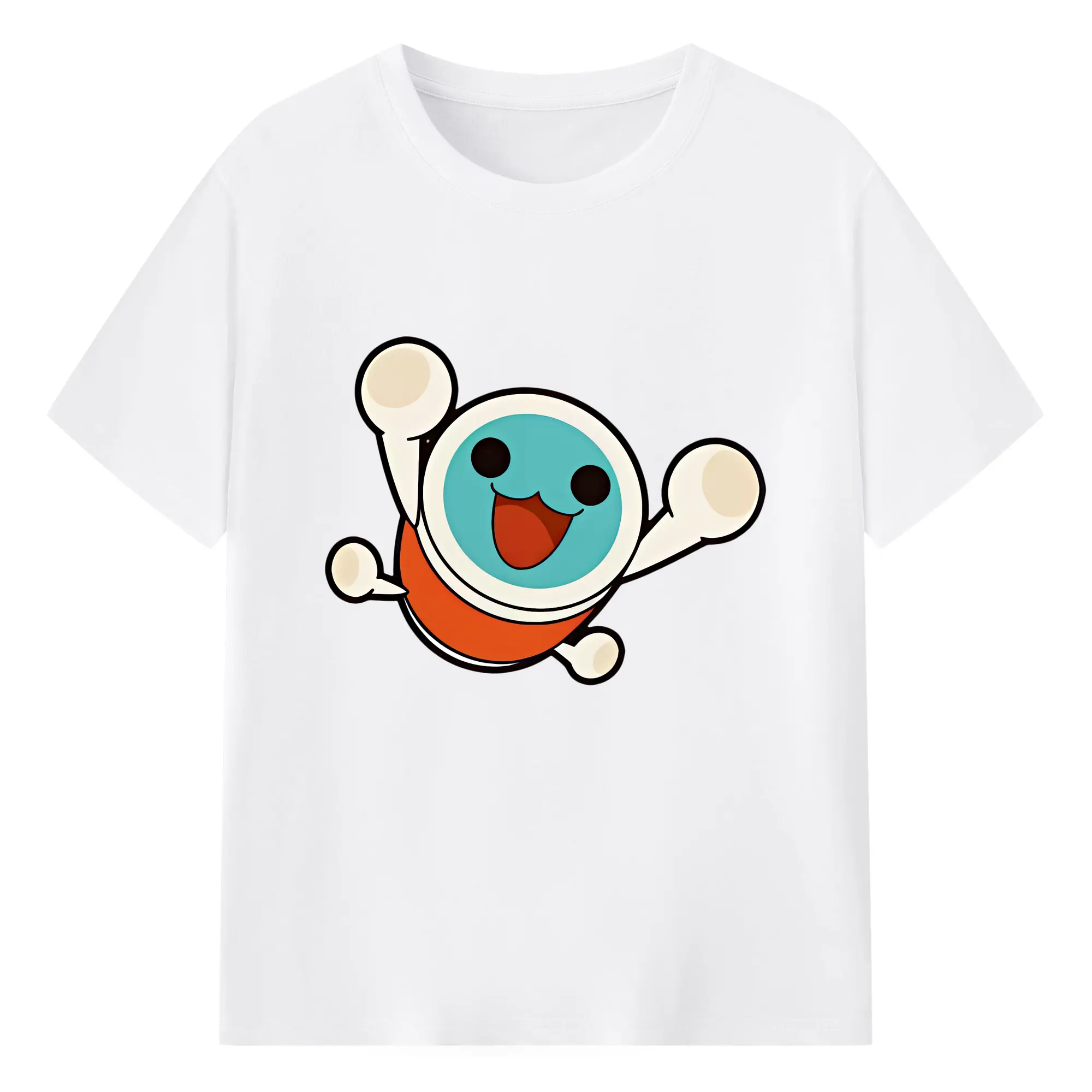 太鼓の達人 グッズ - 綿100％ 半袖Tシャツ ・ フロントプリント ・ 快適 通気性 ・ 日常使い 散歩 スポーツ用