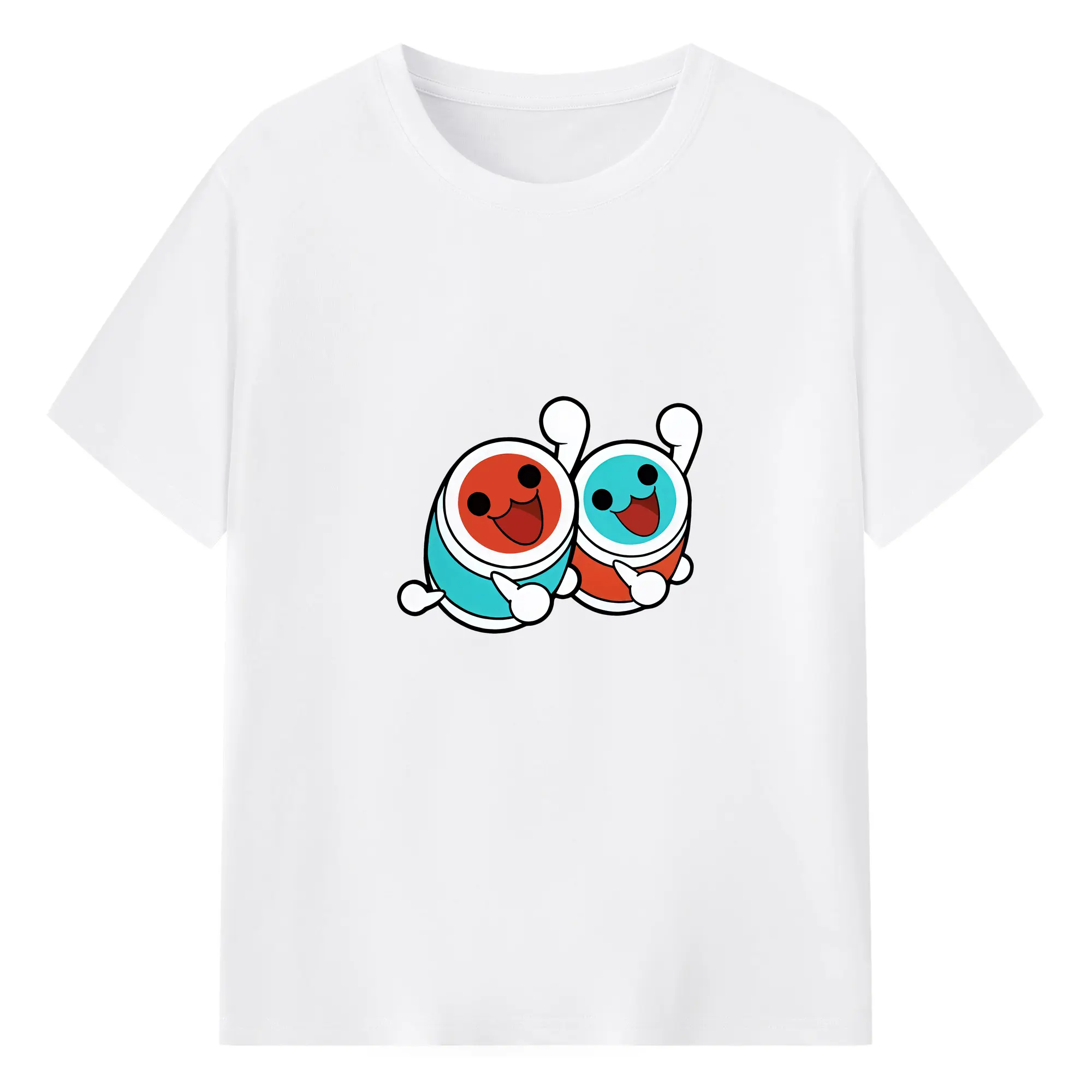 太鼓の達人 グッズ - 綿100％ 半袖Tシャツ ・ フロントプリント ・ 快適 通気性 ・ 日常使い 散歩 スポーツ用
