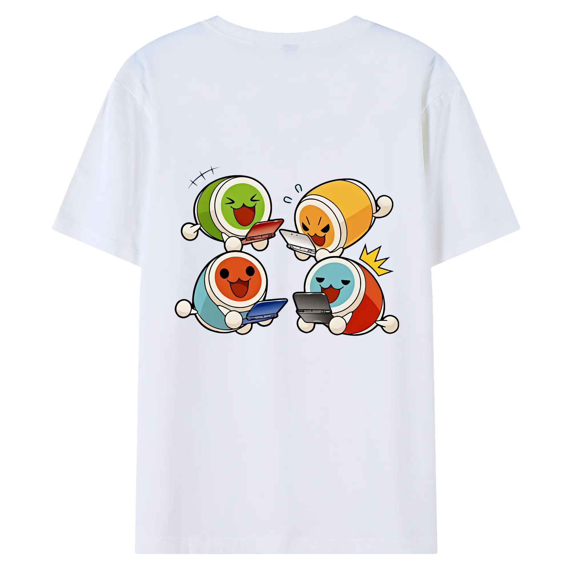 太鼓の達人 グッズ - 綿100％ 半袖Tシャツ ・ バックプリント ・ 快適 通気性 ・ 日常使い 散歩 スポーツ用