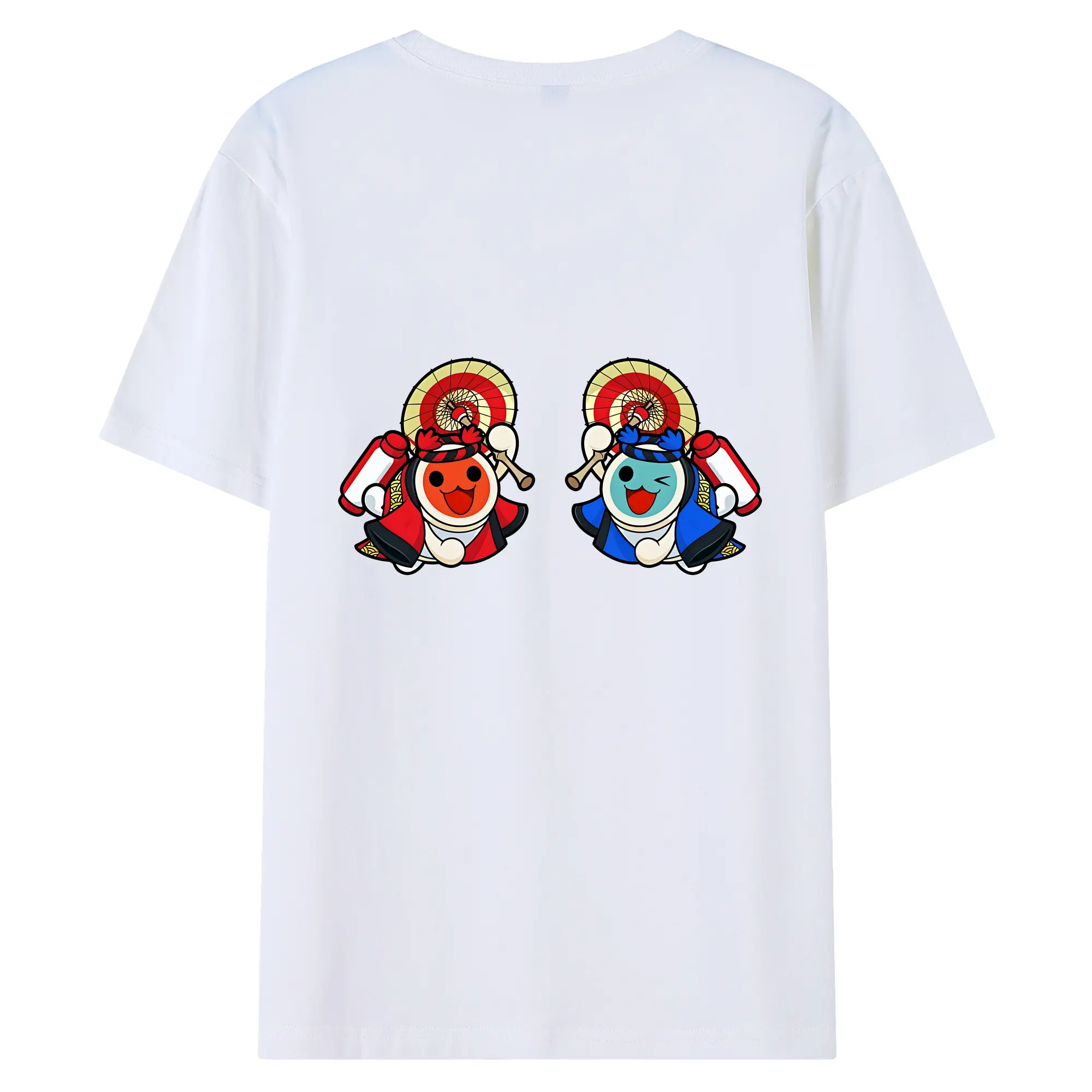 太鼓の達人 グッズ - 綿100％ 半袖Tシャツ ・ バックプリント ・ 快適 通気性 ・ 日常使い 散歩 スポーツ用