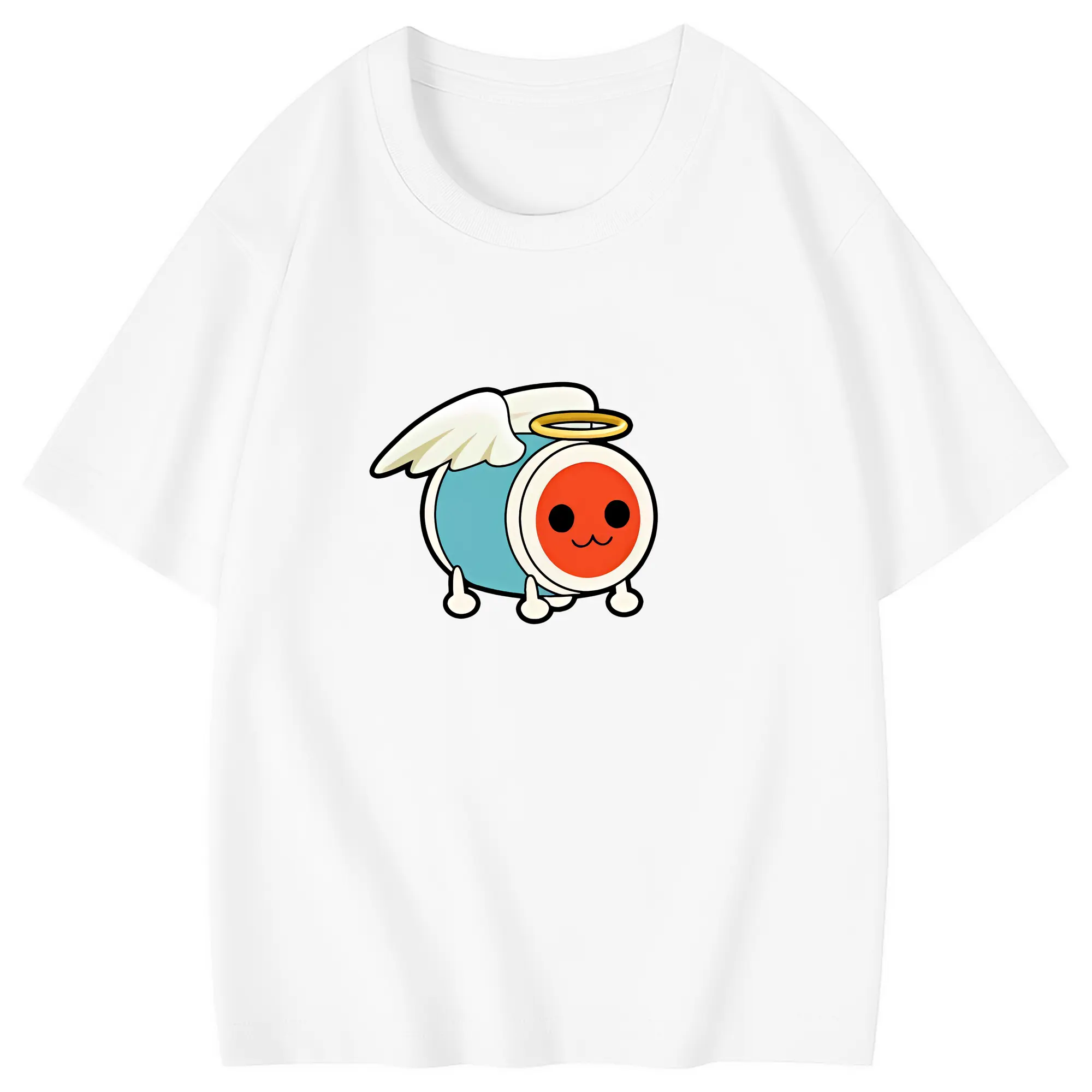 太鼓の達人 グッズ - 綿100％ キッズTシャツ ・ フロントプリント ・ 快適 通気性 ・ スポーツ カジュアル 散歩用