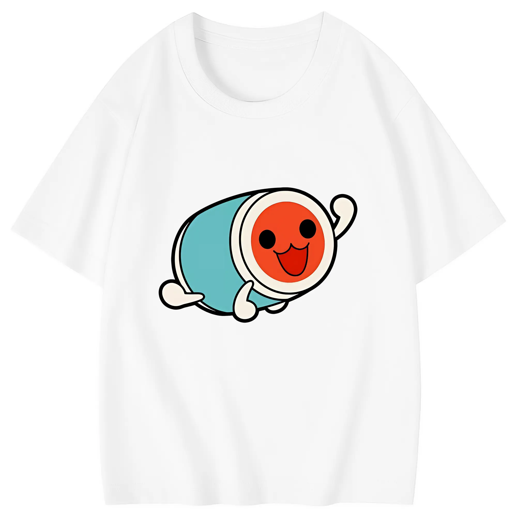 太鼓の達人 グッズ - 綿100％ キッズTシャツ ・ フロントプリント ・ 快適 通気性 ・ スポーツ カジュアル 散歩用