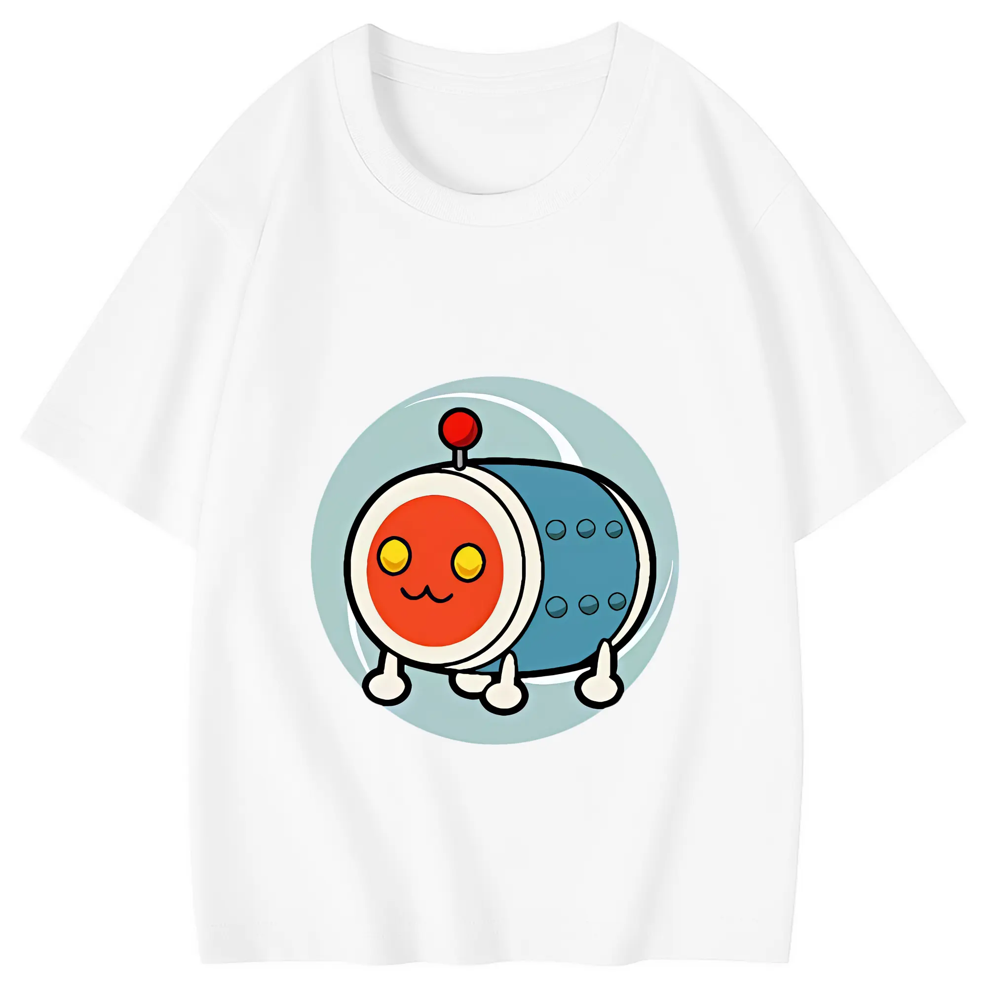 太鼓の達人 グッズ - 綿100％ キッズTシャツ ・ フロントプリント ・ 快適 通気性 ・ スポーツ カジュアル 散歩用