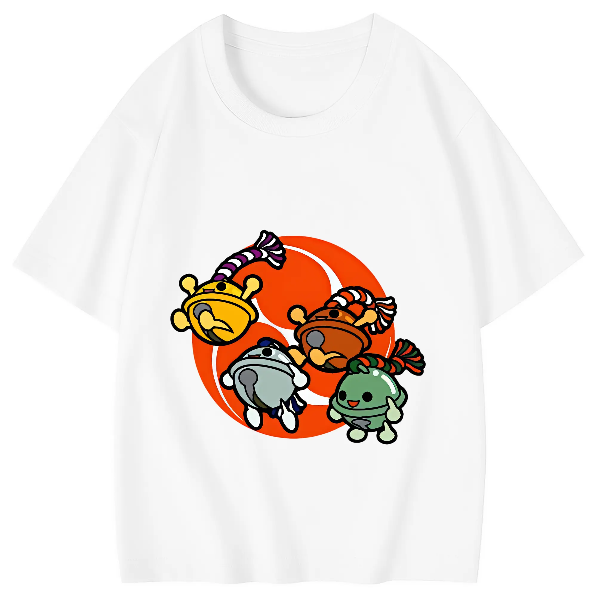 太鼓の達人 グッズ - 綿100％ キッズTシャツ ・ フロントプリント ・ 快適 通気性 ・ スポーツ カジュアル 散歩用