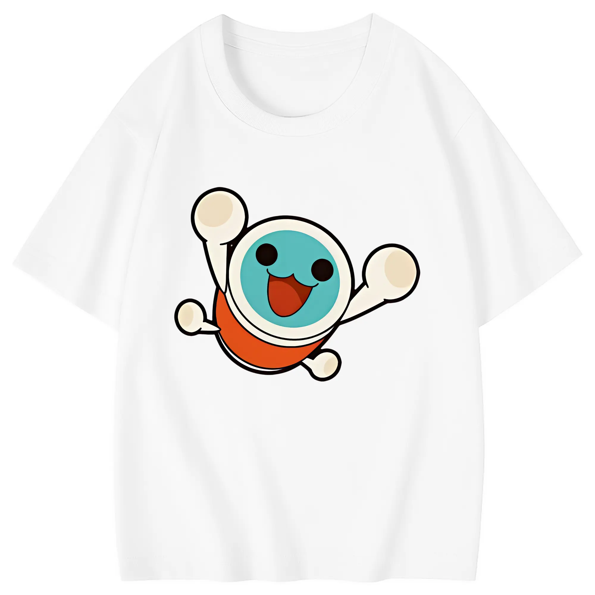 太鼓の達人 グッズ - 綿100％ キッズTシャツ ・ フロントプリント ・ 快適 通気性 ・ スポーツ カジュアル 散歩用