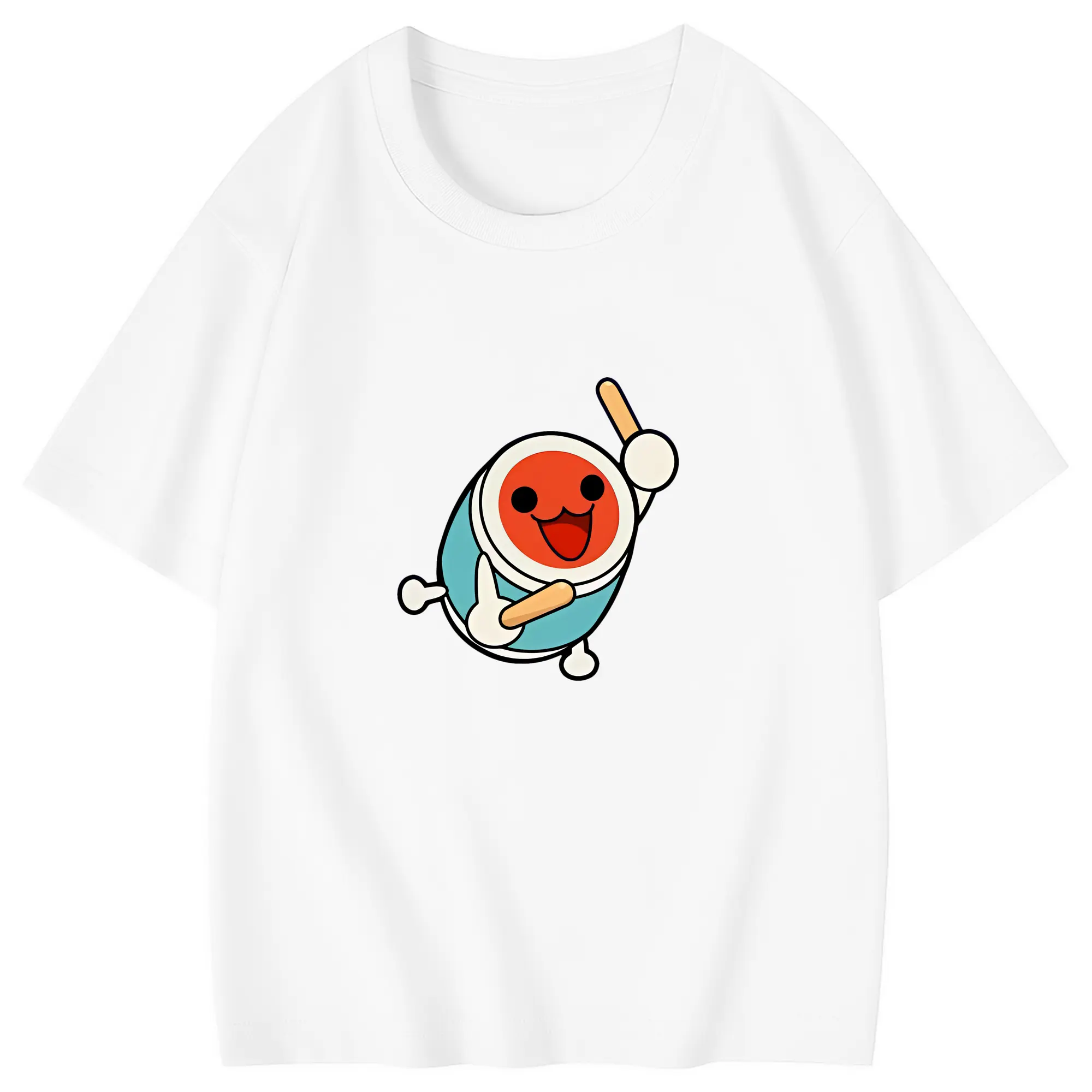 太鼓の達人 グッズ - 綿100％ キッズTシャツ ・ フロントプリント ・ 快適 通気性 ・ スポーツ カジュアル 散歩用