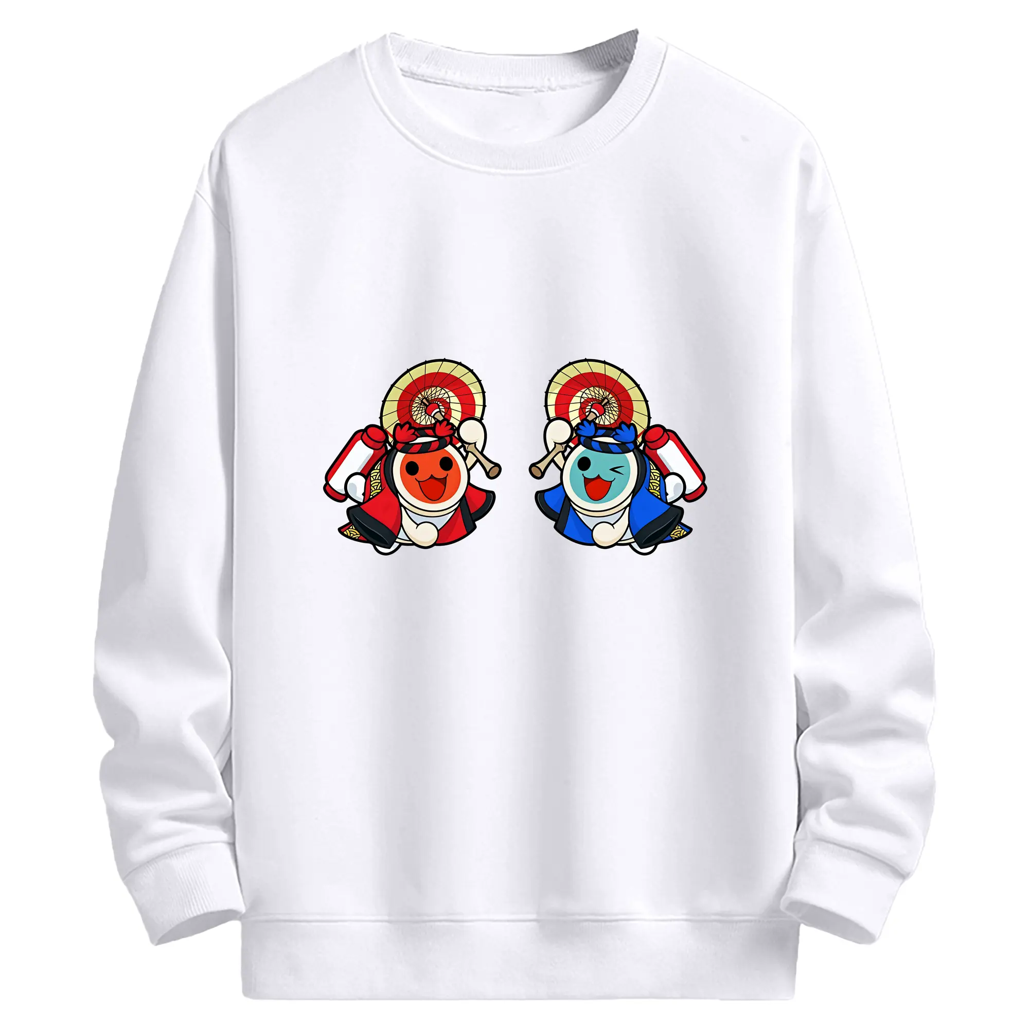 太鼓の達人 グッズ - 高品質 クルーネック スウェット ・ コットン59％ ポリエステル41％ ・ ユニセックス 長袖 トレーナー ・ カジュアル デイリー スポーツ 散歩用