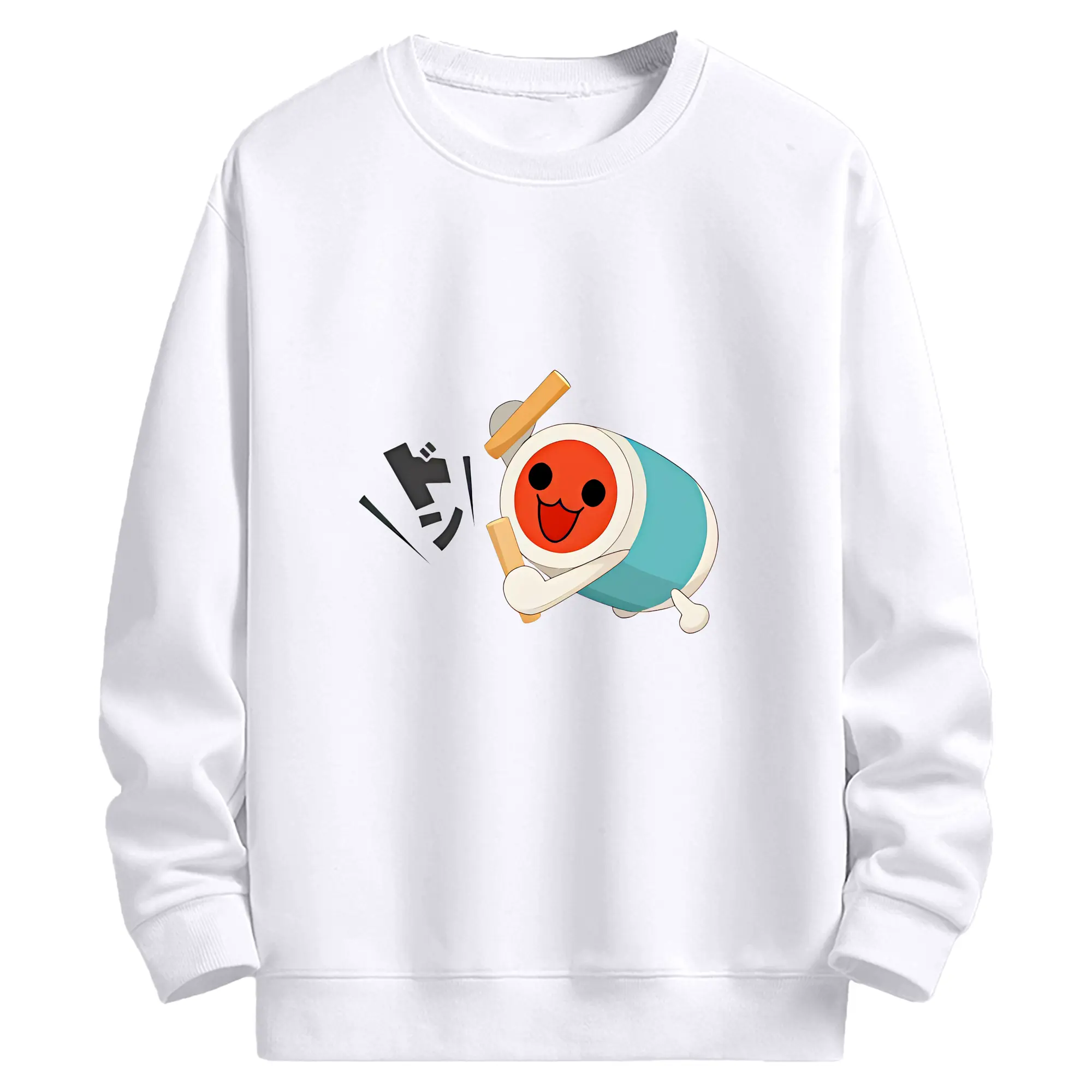 太鼓の達人 グッズ - 高品質 クルーネック スウェット ・ コットン59％ ポリエステル41％ ・ ユニセックス 長袖 トレーナー ・ カジュアル デイリー スポーツ 散歩用