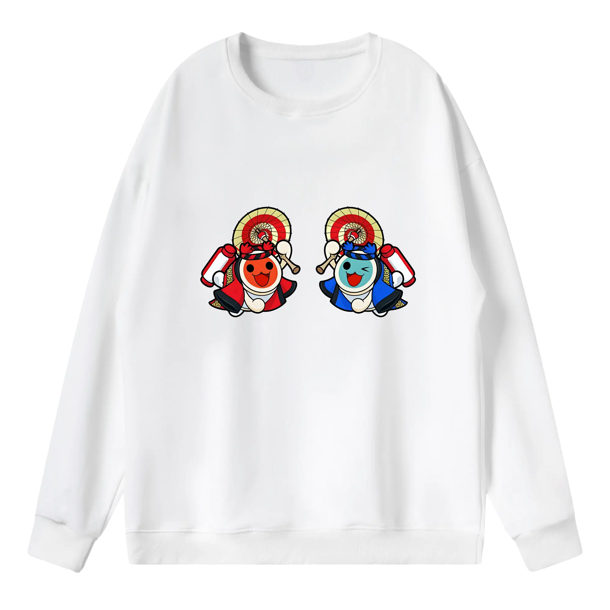 太鼓の達人 グッズ - 薄手 クルーネック スウェット 裏毛260g · ポリエステル 春秋向け カジュアル 男女兼用 · トレーナー デイリー スポーツ 散歩に最適