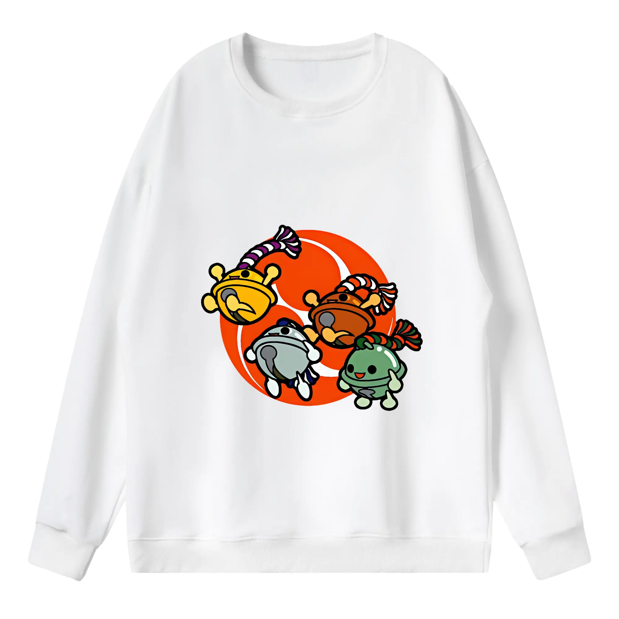 太鼓の達人 グッズ - 薄手 クルーネック スウェット 裏毛260g · ポリエステル 春秋向け カジュアル 男女兼用 · トレーナー デイリー スポーツ 散歩に最適