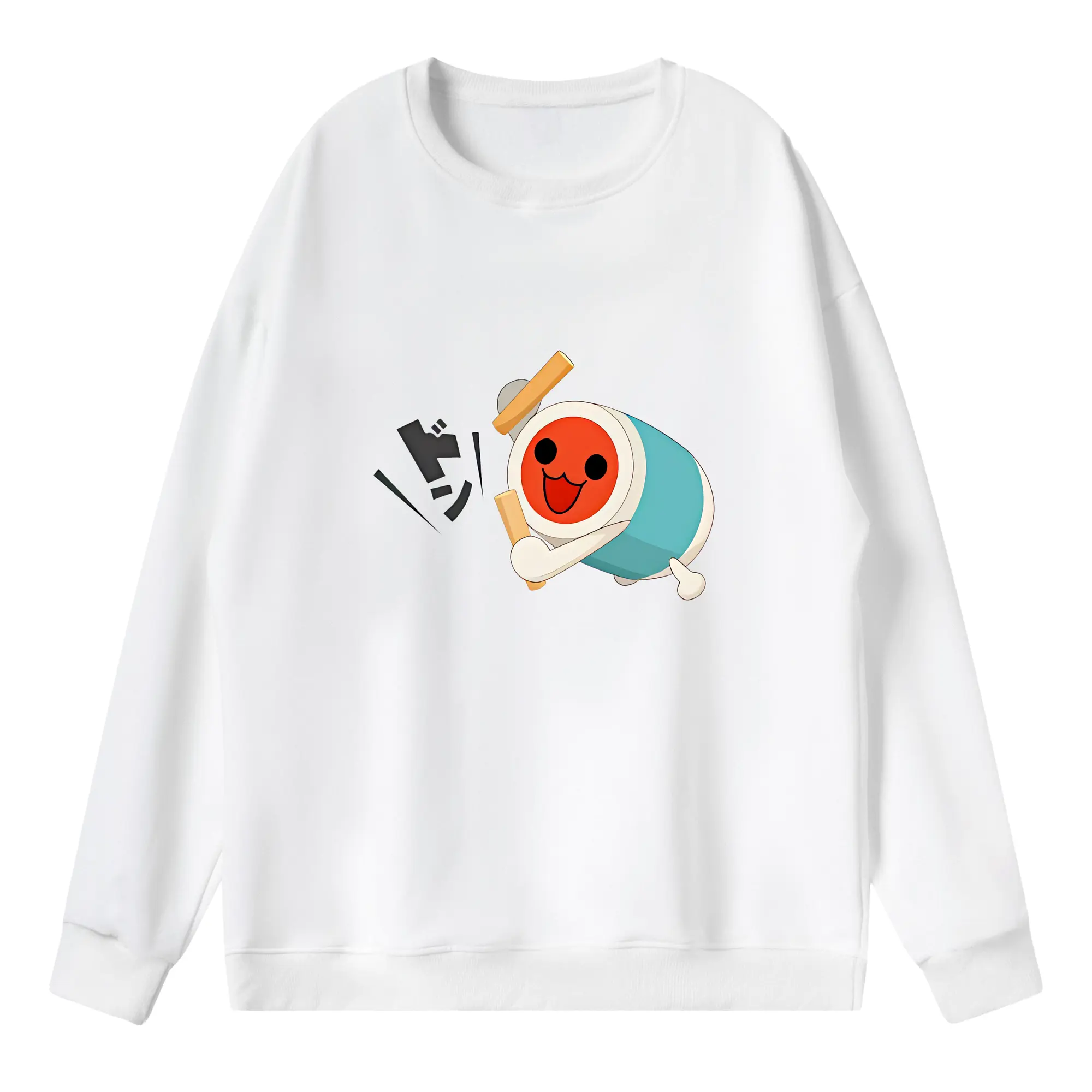 太鼓の達人 グッズ - 薄手 クルーネック スウェット 裏毛260g · ポリエステル 春秋向け カジュアル 男女兼用 · トレーナー デイリー スポーツ 散歩に最適