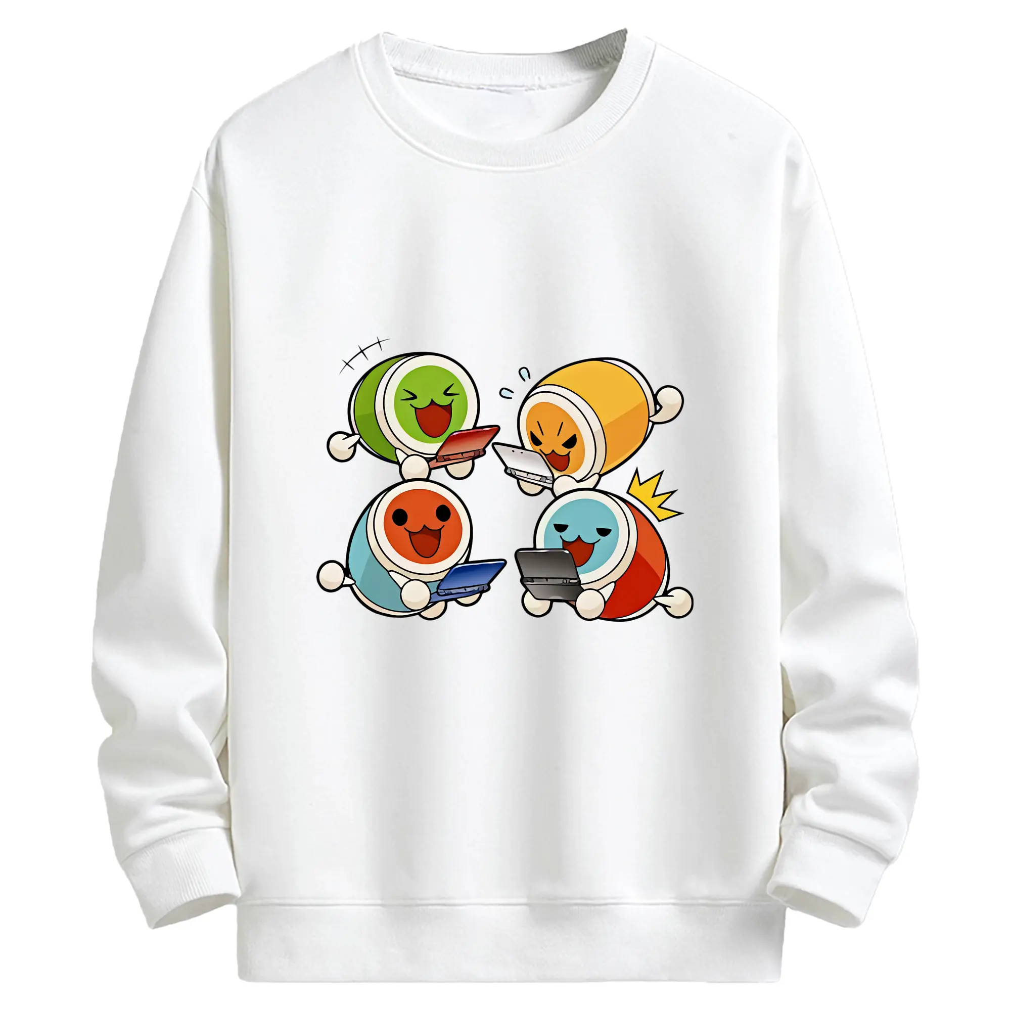 太鼓の達人 グッズ - キッズ クルーネックスウェットシャツ ・ フロントプリント ・ 綿80％ ポリエステル20％ ・ 快適 通学 スポーツ 日常使い お散歩用