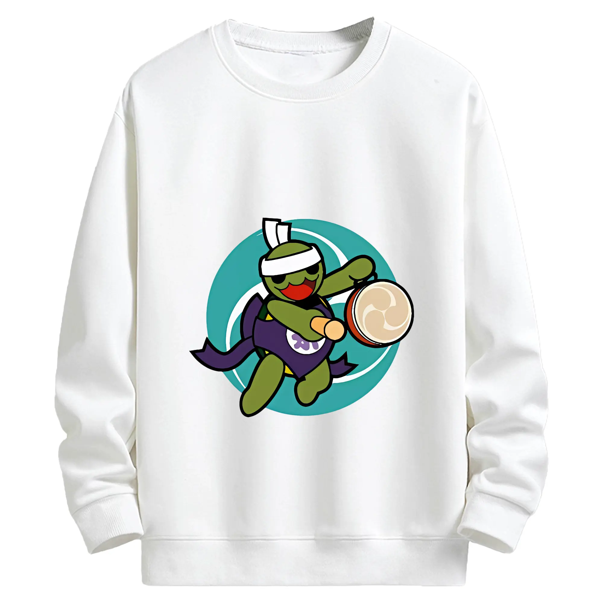 太鼓の達人 グッズ - キッズ クルーネックスウェットシャツ ・ フロントプリント ・ 綿80％ ポリエステル20％ ・ 快適 通学 スポーツ 日常使い お散歩用