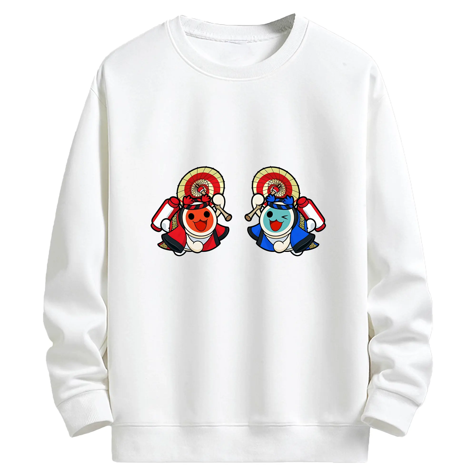 太鼓の達人 グッズ - キッズ クルーネックスウェットシャツ ・ フロントプリント ・ 綿80％ ポリエステル20％ ・ 快適 通学 スポーツ 日常使い お散歩用