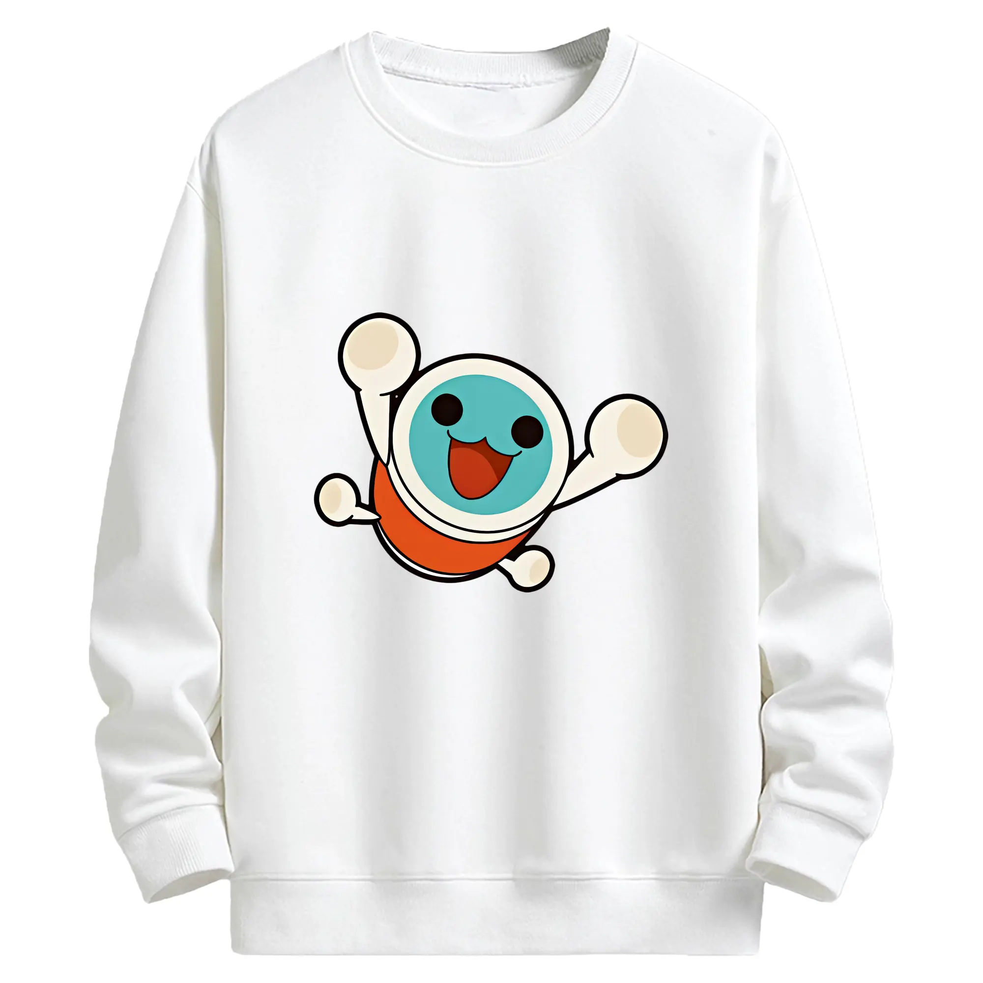 太鼓の達人 グッズ - キッズ クルーネックスウェットシャツ ・ フロントプリント ・ 綿80％ ポリエステル20％ ・ 快適 通学 スポーツ 日常使い お散歩用