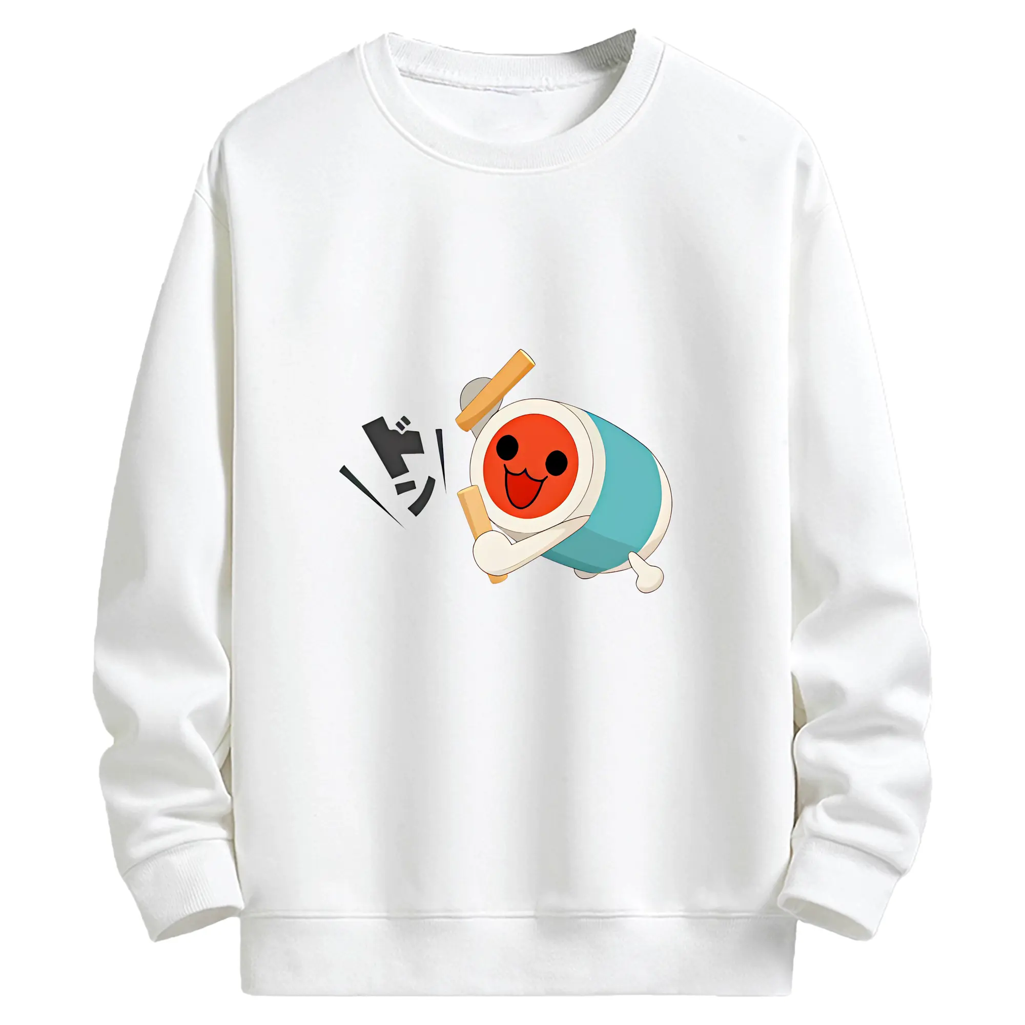 太鼓の達人 グッズ - キッズ クルーネックスウェットシャツ ・ フロントプリント ・ 綿80％ ポリエステル20％ ・ 快適 通学 スポーツ 日常使い お散歩用