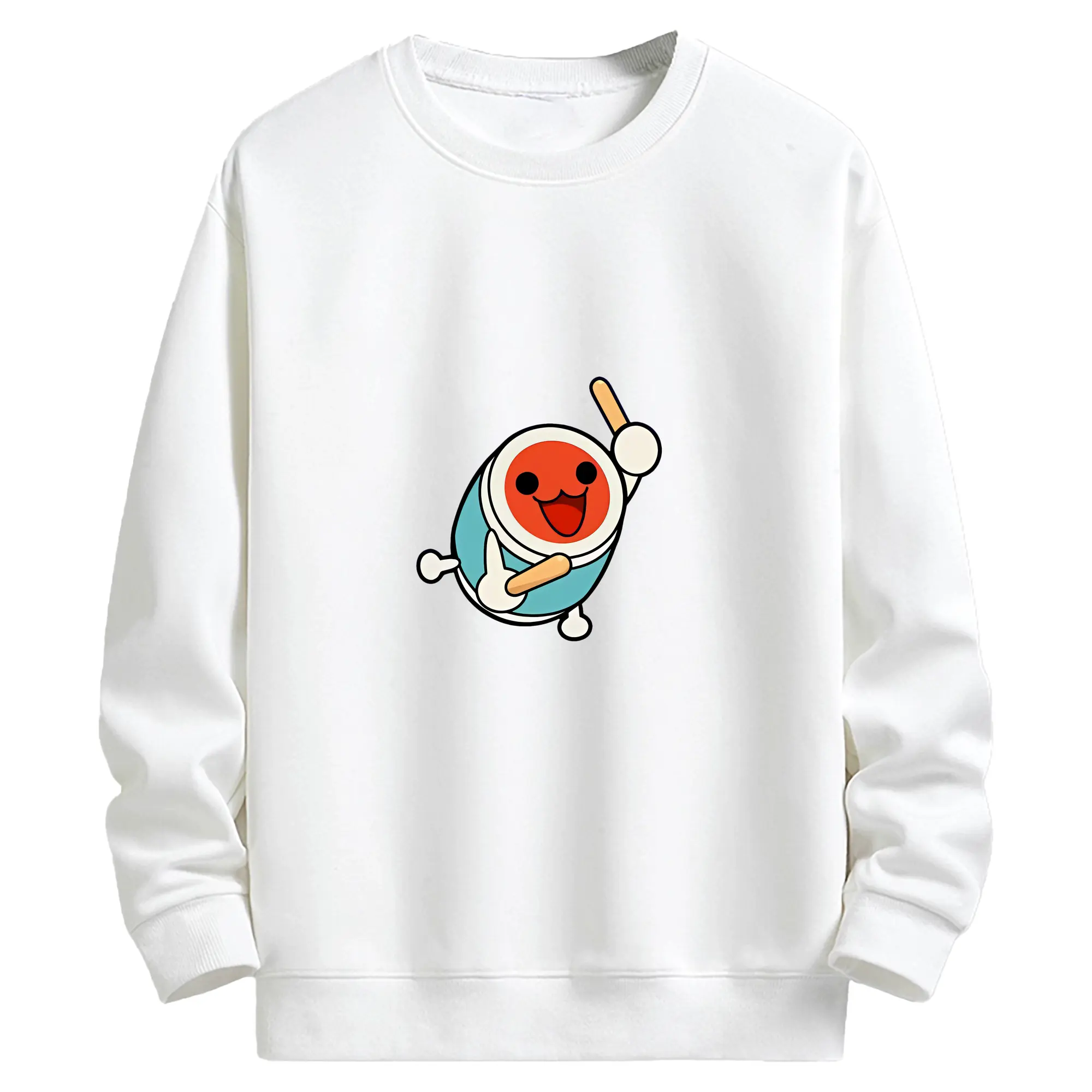 太鼓の達人 グッズ - キッズ クルーネックスウェットシャツ ・ フロントプリント ・ 綿80％ ポリエステル20％ ・ 快適 通学 スポーツ 日常使い お散歩用