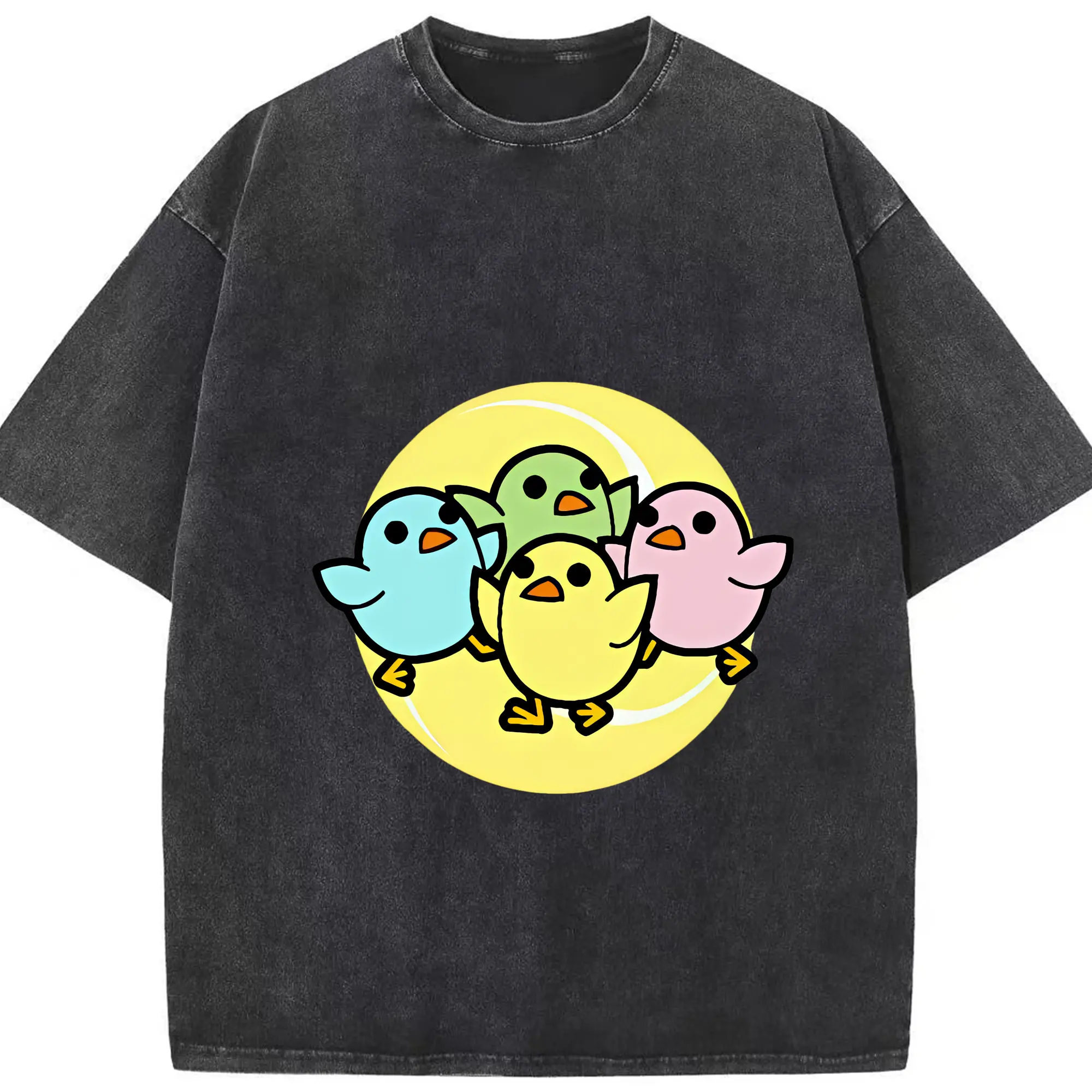 太鼓の達人 グッズ - 綿100％ ヴィンテージ風 半袖Tシャツ ・ フロントプリント ・ 柔らか肌触り ・ 通気性 快適 ・ スポーツ カジュアル 外出用