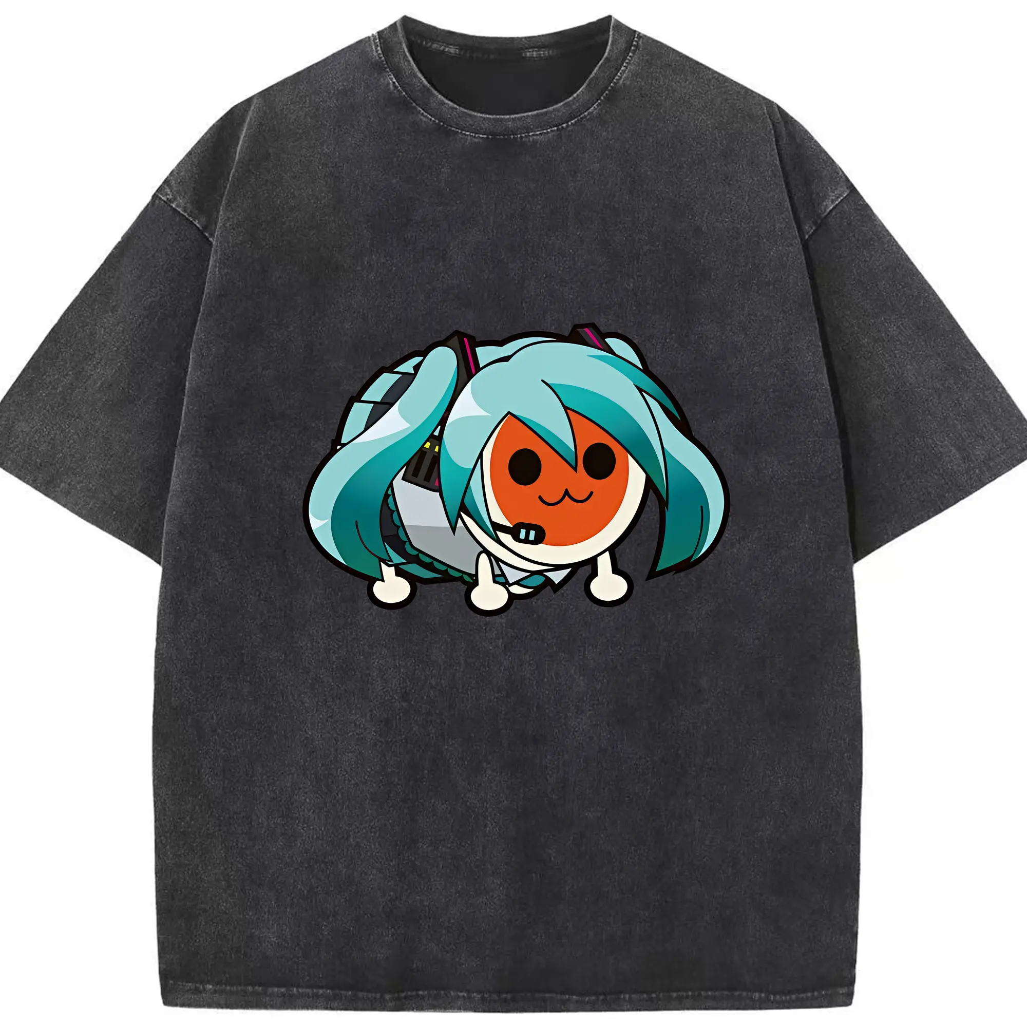 太鼓の達人 グッズ - 綿100％ ヴィンテージ風 半袖Tシャツ ・ フロントプリント ・ 柔らか肌触り ・ 通気性 快適 ・ スポーツ カジュアル 外出用