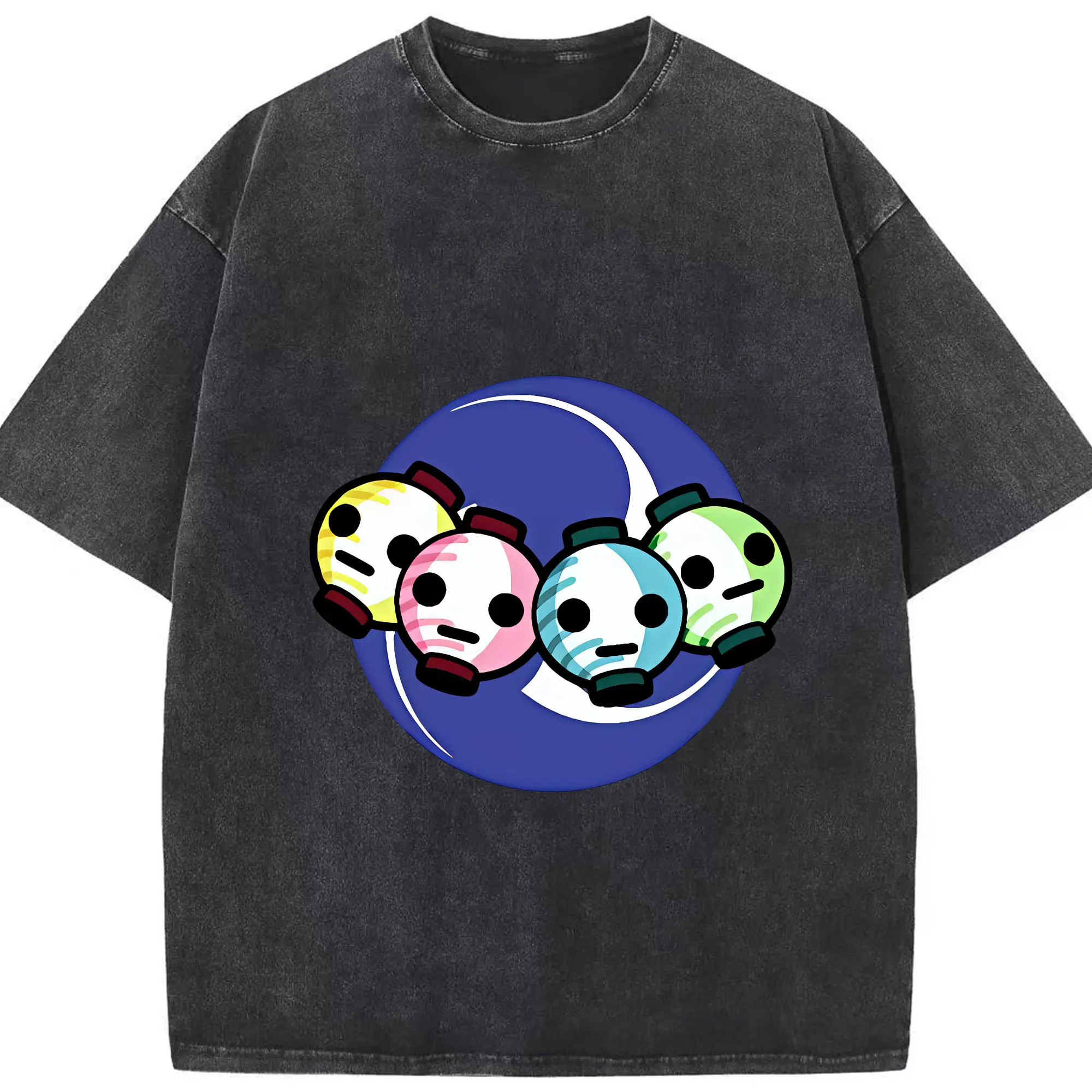 太鼓の達人 グッズ - 綿100％ ヴィンテージ風 半袖Tシャツ ・ フロントプリント ・ 柔らか肌触り ・ 通気性 快適 ・ スポーツ カジュアル 外出用