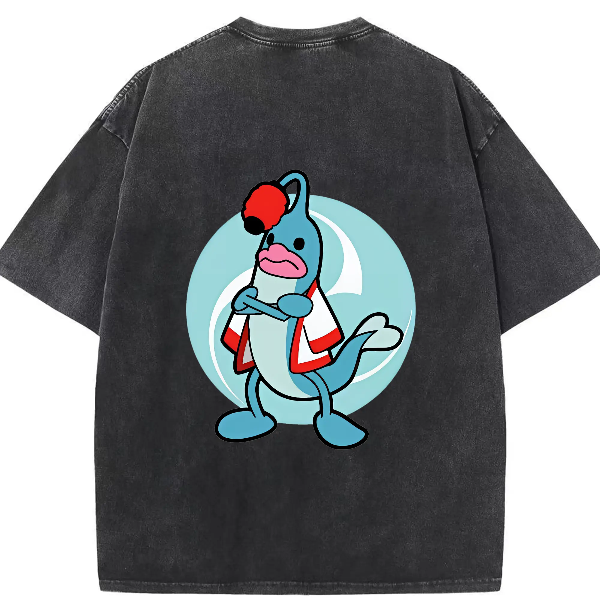 太鼓の達人 グッズ - 綿100％ ヴィンテージ風 半袖Tシャツ ・ 背面プリント ・ 柔らか肌触り ・ 通気性 快適 ・ スポーツ カジュアル 外出用