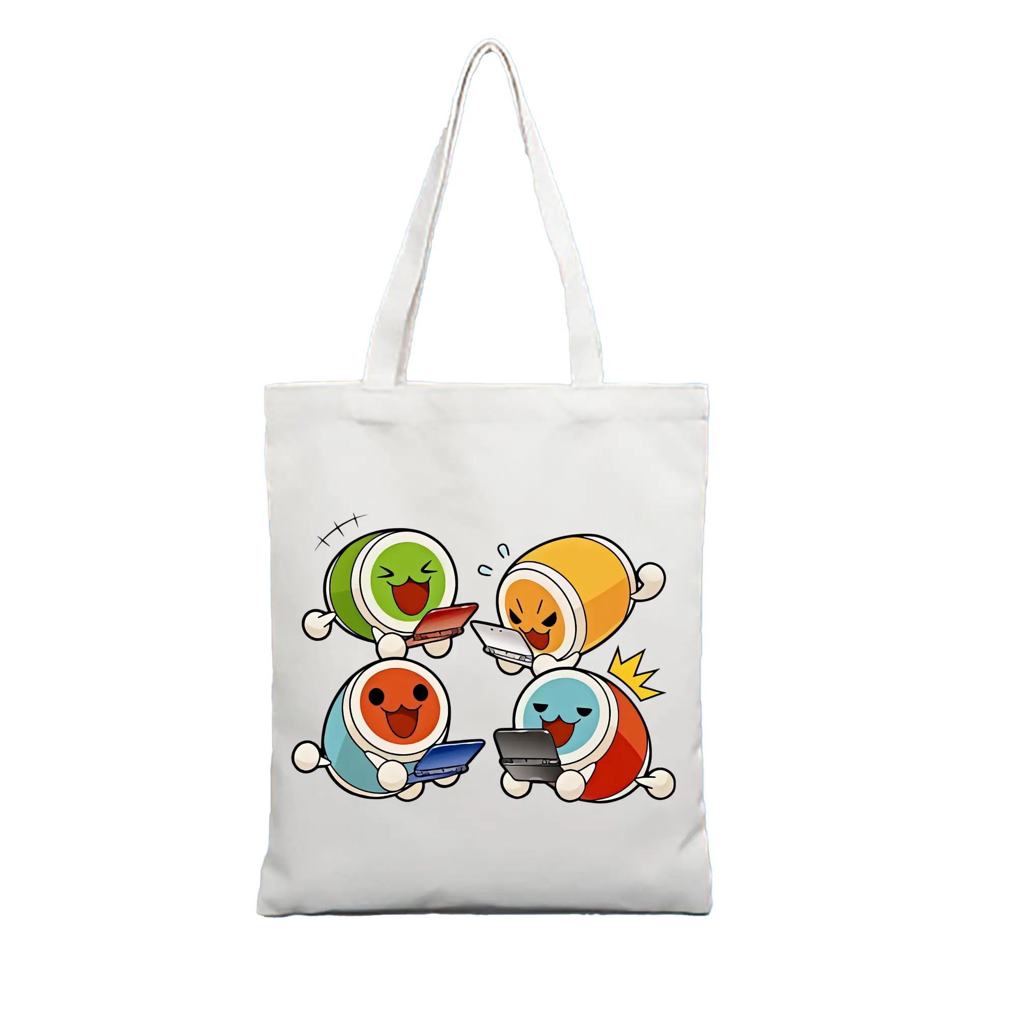 太鼓の達人 グッズ - 縦型キャンバス手提げバッグ（トートバッグ） ・ キャンバス素材 ・ ショッピング用 ・ 軽量 丈夫 お手入れ簡単