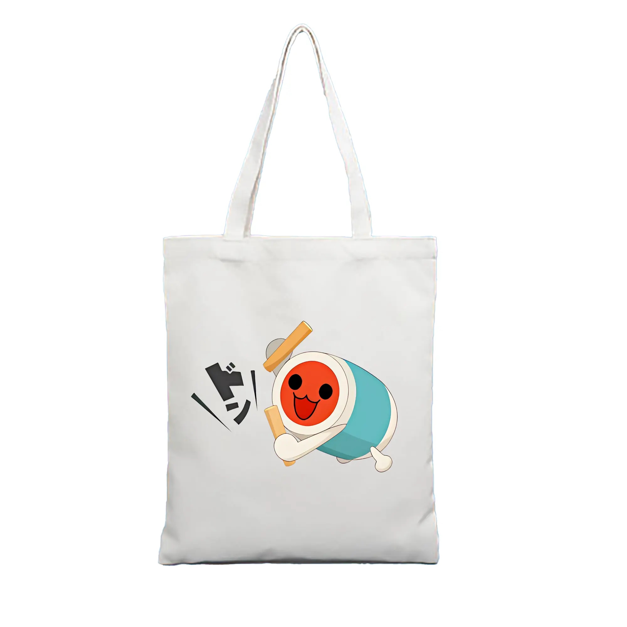 太鼓の達人 グッズ - 縦型キャンバス手提げバッグ（トートバッグ） ・ キャンバス素材 ・ ショッピング用 ・ 軽量 丈夫 お手入れ簡単