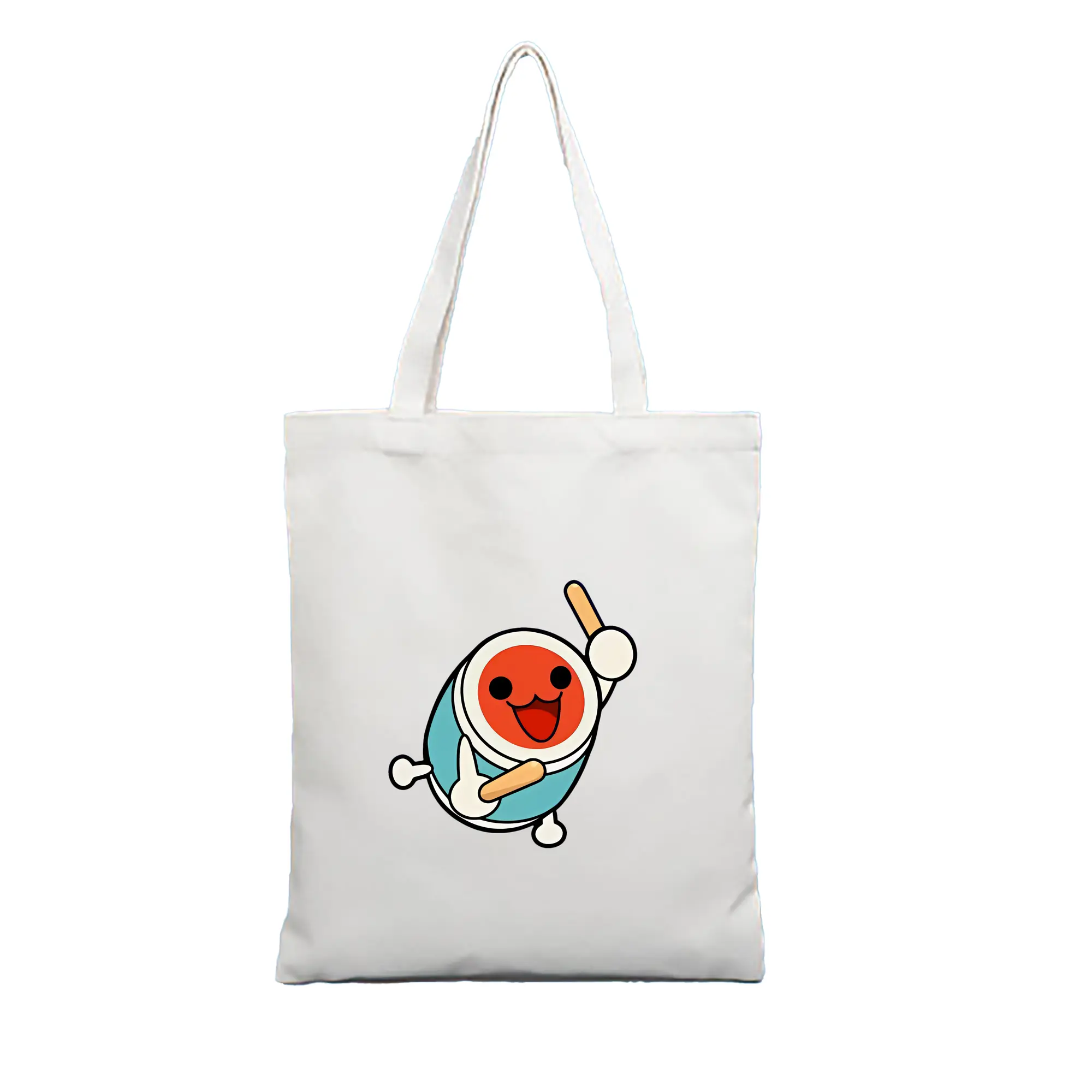 太鼓の達人 グッズ - 縦型キャンバス手提げバッグ（トートバッグ） ・ キャンバス素材 ・ ショッピング用 ・ 軽量 丈夫 お手入れ簡単