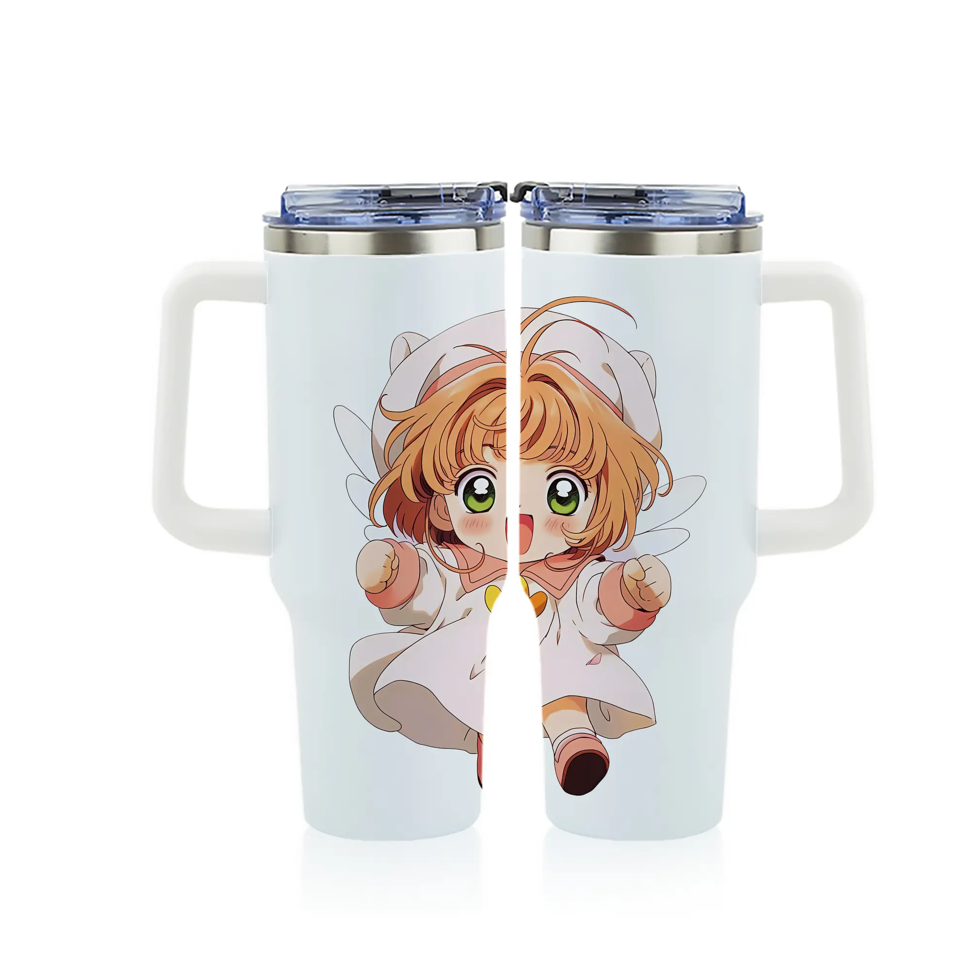 カードキャプターさくら グッズ,木之本桜 - 1200mL フルプリント車用タンブラー ・ 304ステンレス 内側 ・ 201ステンレス 外側 ・ 保温 保冷 ・ 通勤 ドライブ アウトドア用