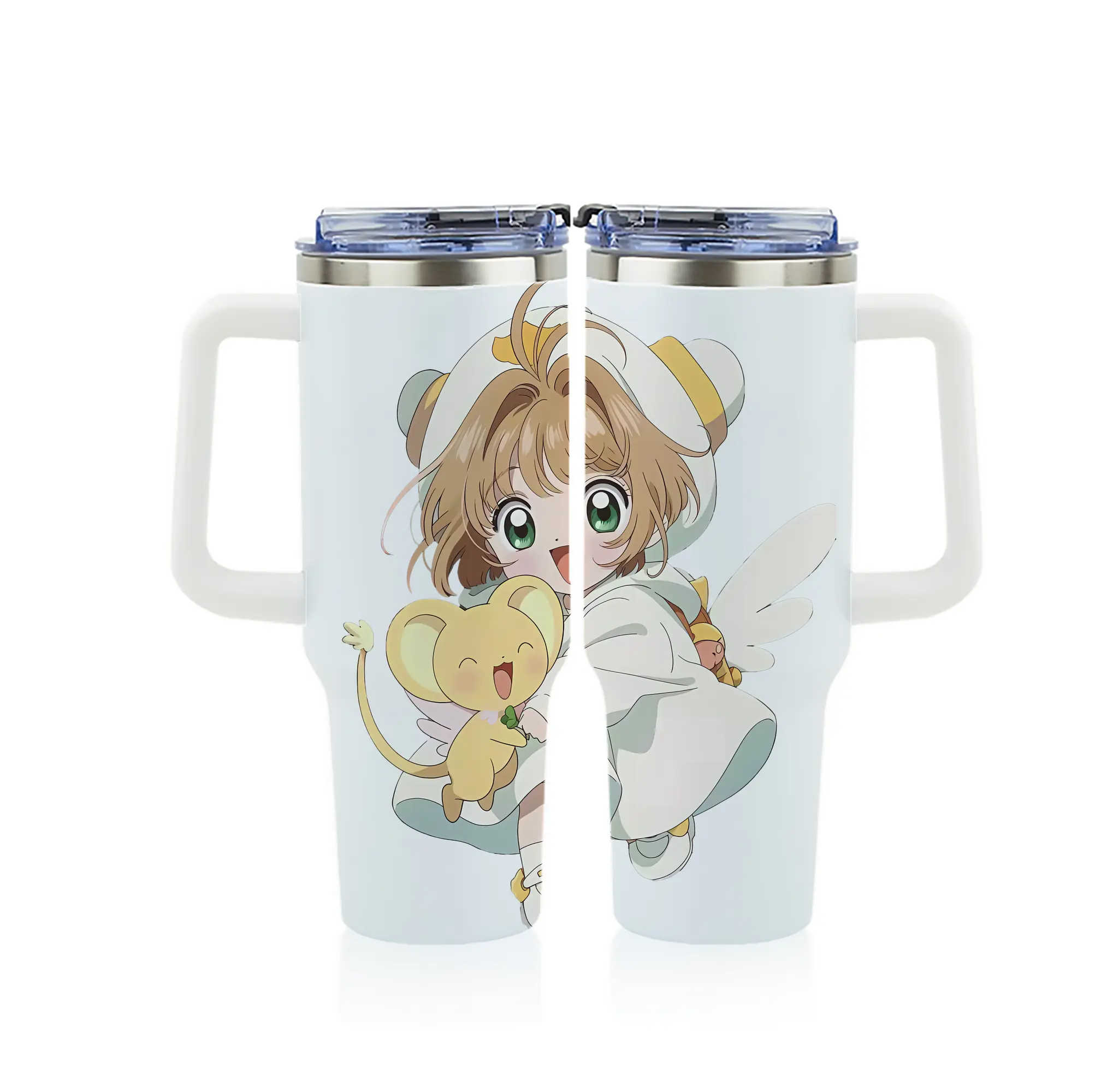 カードキャプターさくら グッズ,木之本桜 - 1200mL フルプリント車用タンブラー ・ 304ステンレス 内側 ・ 201ステンレス 外側 ・ 保温 保冷 ・ 通勤 ドライブ アウトドア用