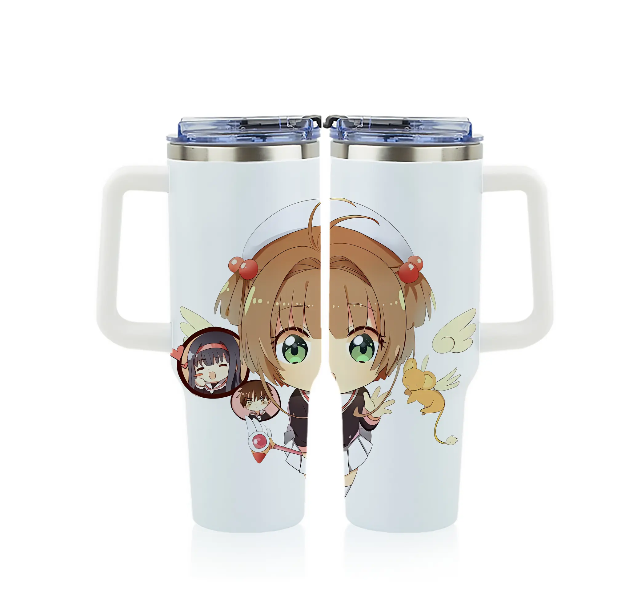 カードキャプターさくら グッズ,木之本桜 - 1200mL フルプリント車用タンブラー ・ 304ステンレス 内側 ・ 201ステンレス 外側 ・ 保温 保冷 ・ 通勤 ドライブ アウトドア用