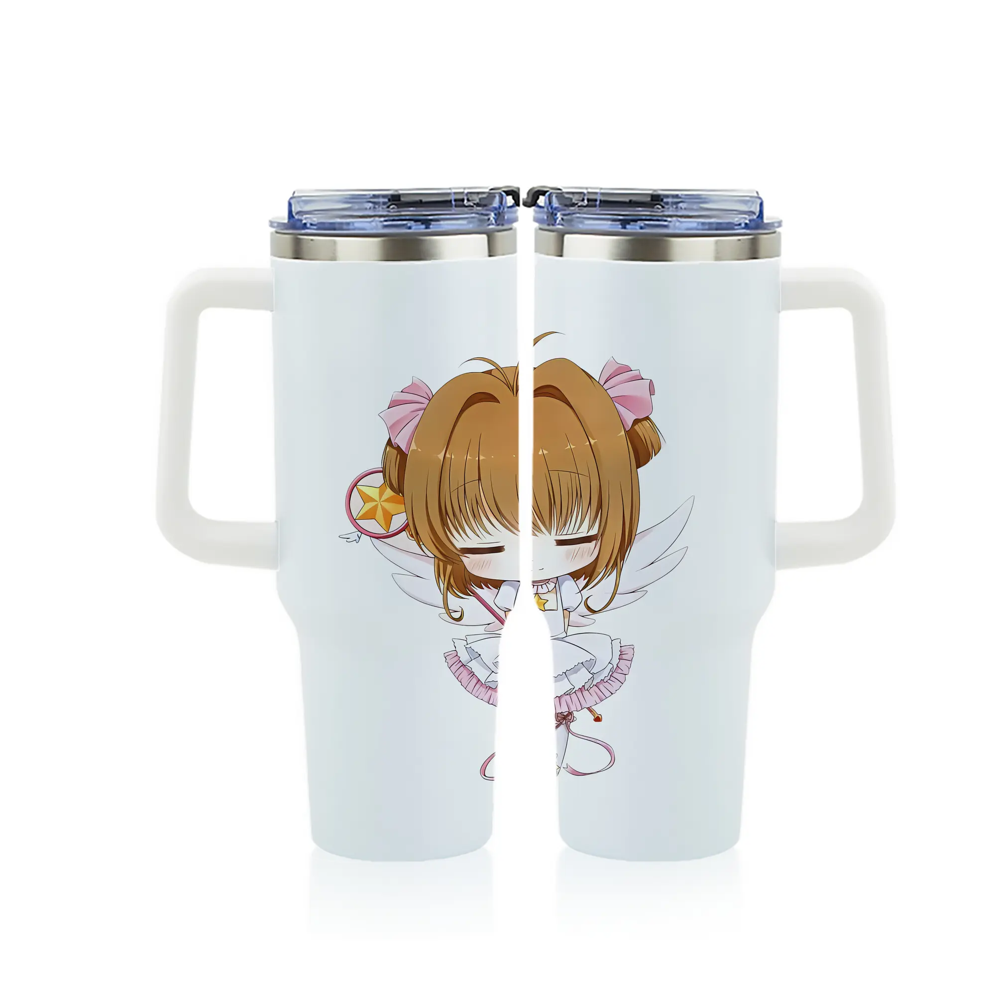 カードキャプターさくら グッズ,木之本桜 - 1200mL フルプリント車用タンブラー ・ 304ステンレス 内側 ・ 201ステンレス 外側 ・ 保温 保冷 ・ 通勤 ドライブ アウトドア用