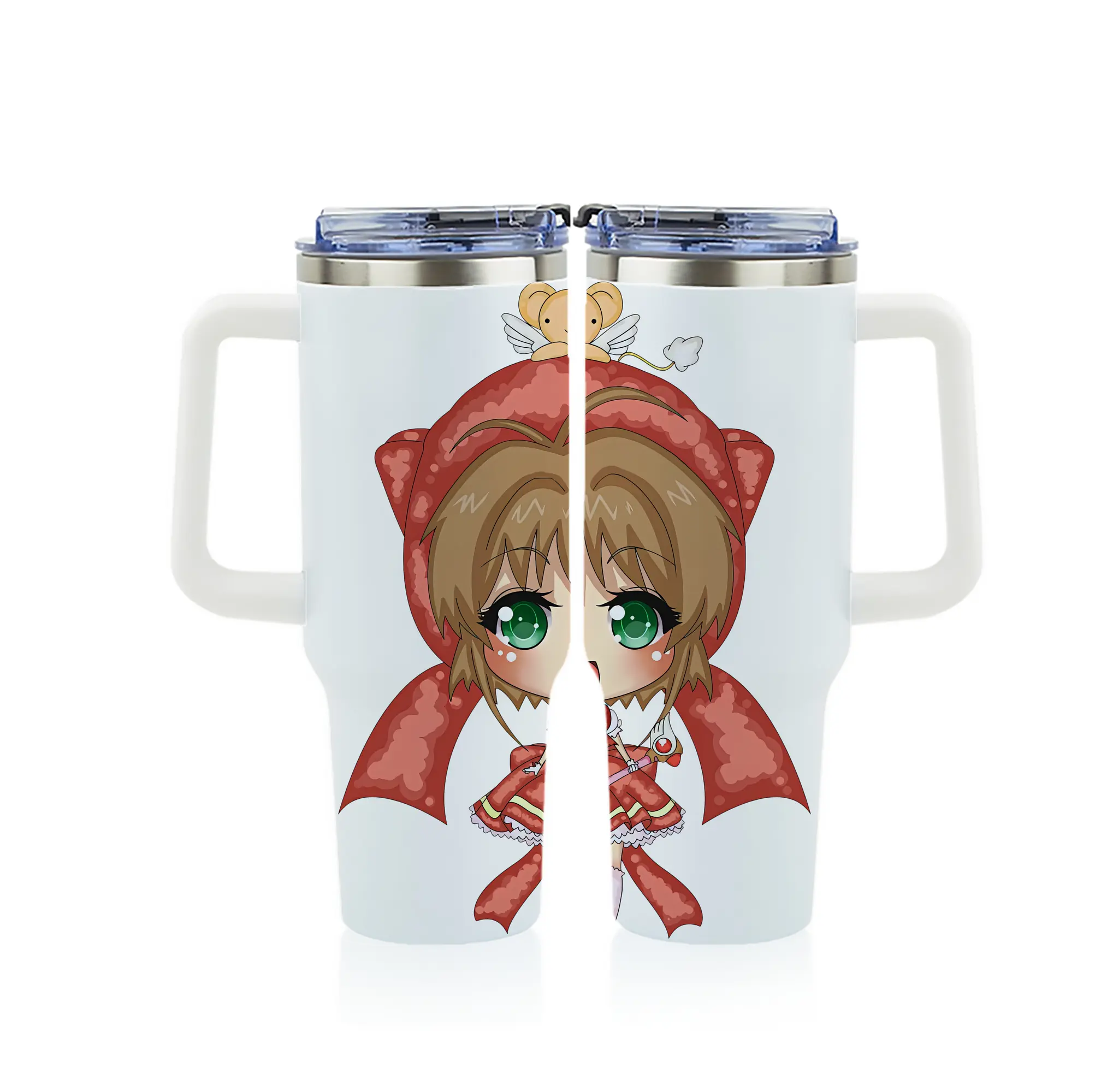 カードキャプターさくら グッズ,木之本桜 - 1200mL フルプリント車用タンブラー ・ 304ステンレス 内側 ・ 201ステンレス 外側 ・ 保温 保冷 ・ 通勤 ドライブ アウトドア用