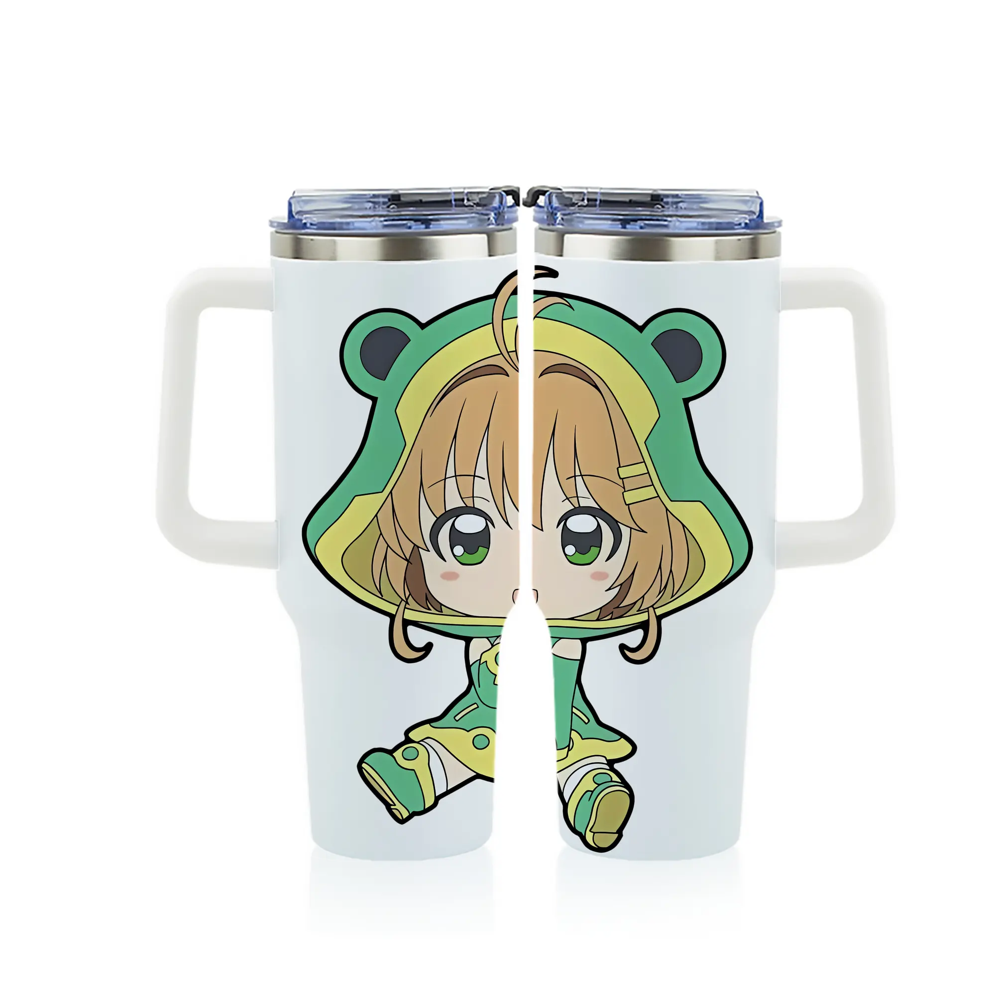 カードキャプターさくら グッズ,木之本桜 - 1200mL フルプリント車用タンブラー ・ 304ステンレス 内側 ・ 201ステンレス 外側 ・ 保温 保冷 ・ 通勤 ドライブ アウトドア用