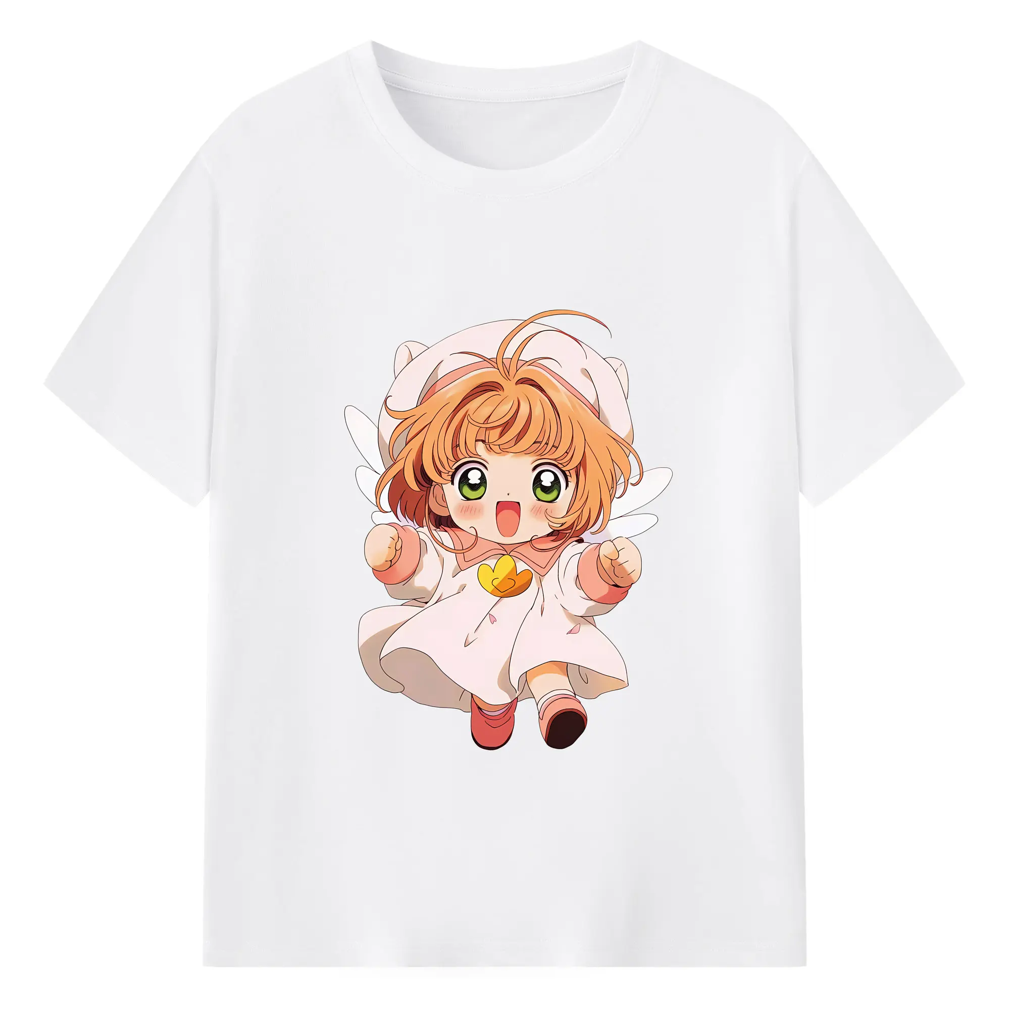 カードキャプターさくら グッズ,木之本桜 - 綿100％ 半袖Tシャツ ・ フロントプリント ・ 快適 通気性 ・ 日常使い 散歩 スポーツ用