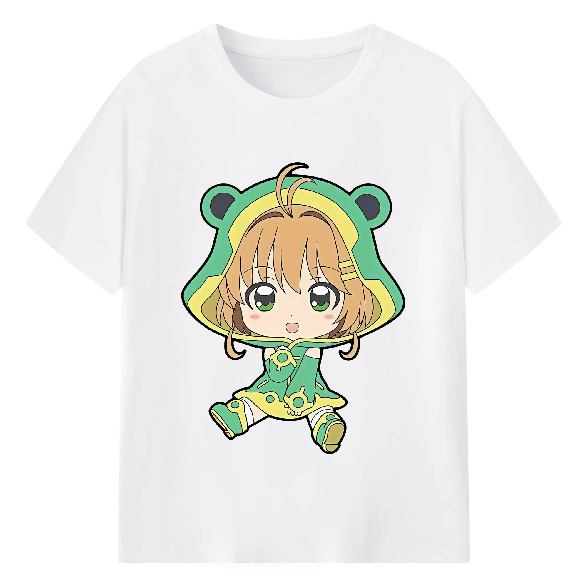 カードキャプターさくら グッズ,木之本桜 - 綿100％ 半袖Tシャツ ・ フロントプリント ・ 快適 通気性 ・ 日常使い 散歩 スポーツ用