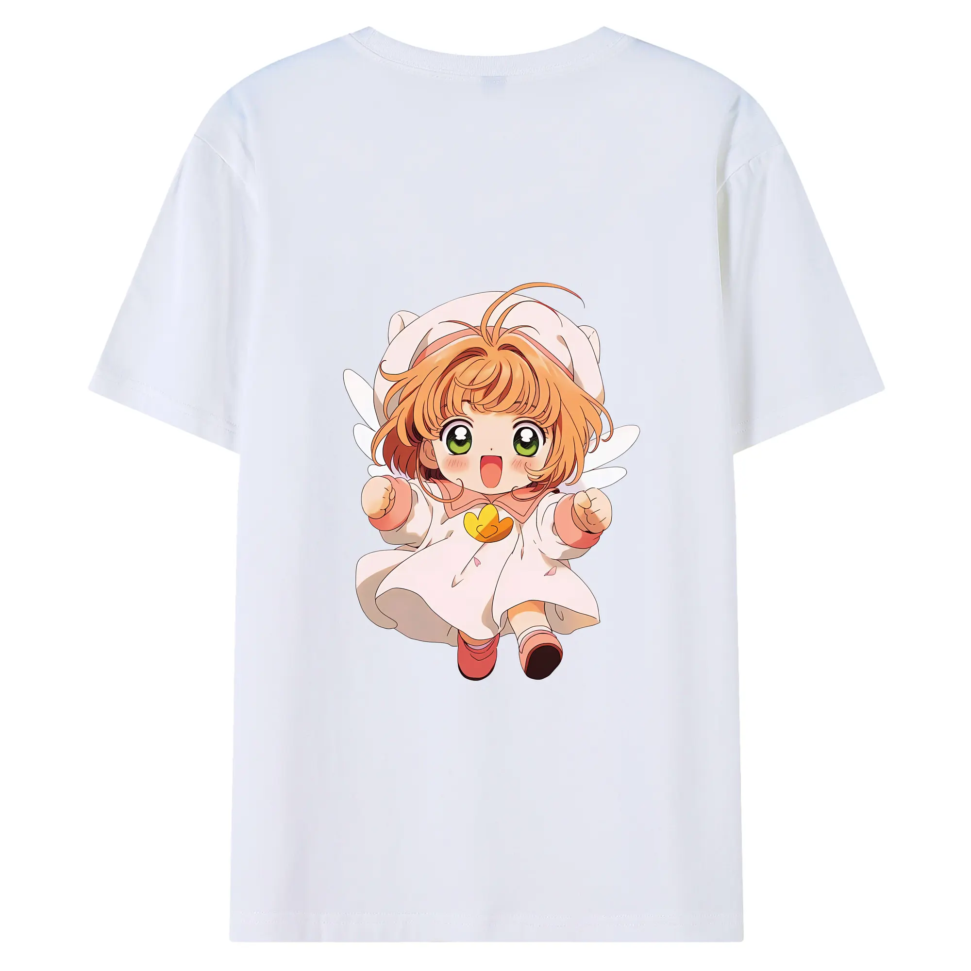 カードキャプターさくら グッズ,木之本桜 - 綿100％ 半袖Tシャツ ・ バックプリント ・ 快適 通気性 ・ 日常使い 散歩 スポーツ用