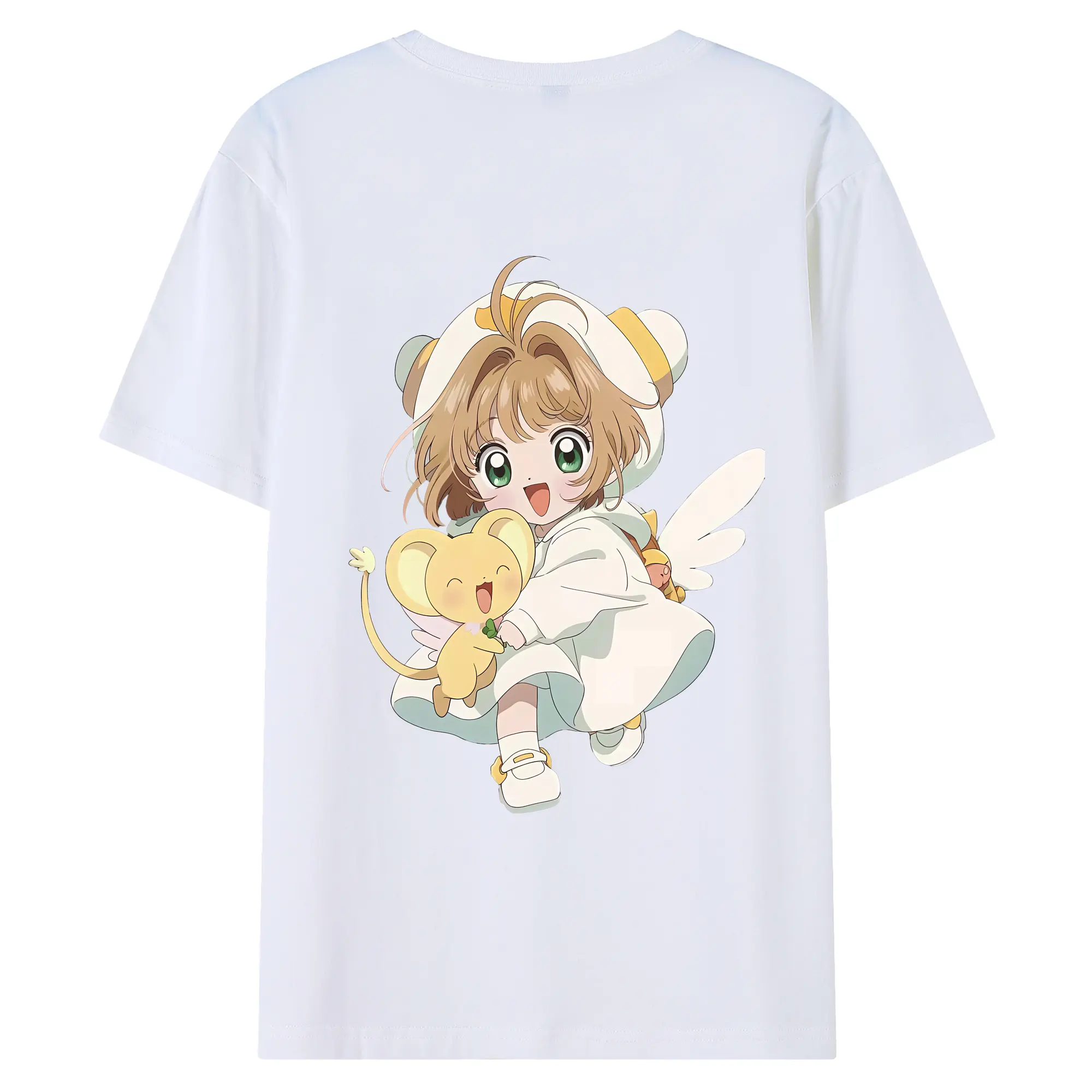 カードキャプターさくら グッズ,木之本桜 - 綿100％ 半袖Tシャツ ・ バックプリント ・ 快適 通気性 ・ 日常使い 散歩 スポーツ用