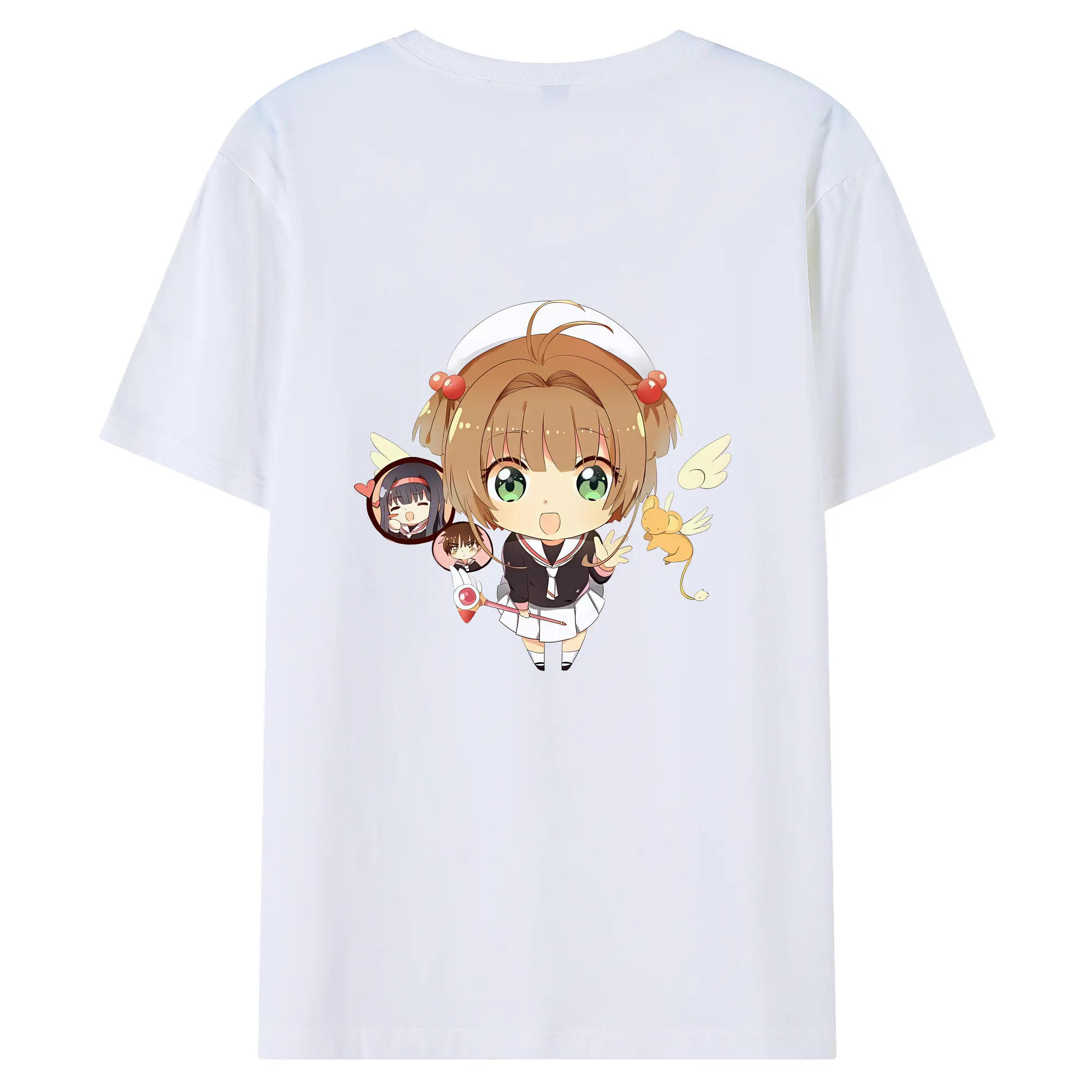 カードキャプターさくら グッズ,木之本桜 - 綿100％ 半袖Tシャツ ・ バックプリント ・ 快適 通気性 ・ 日常使い 散歩 スポーツ用
