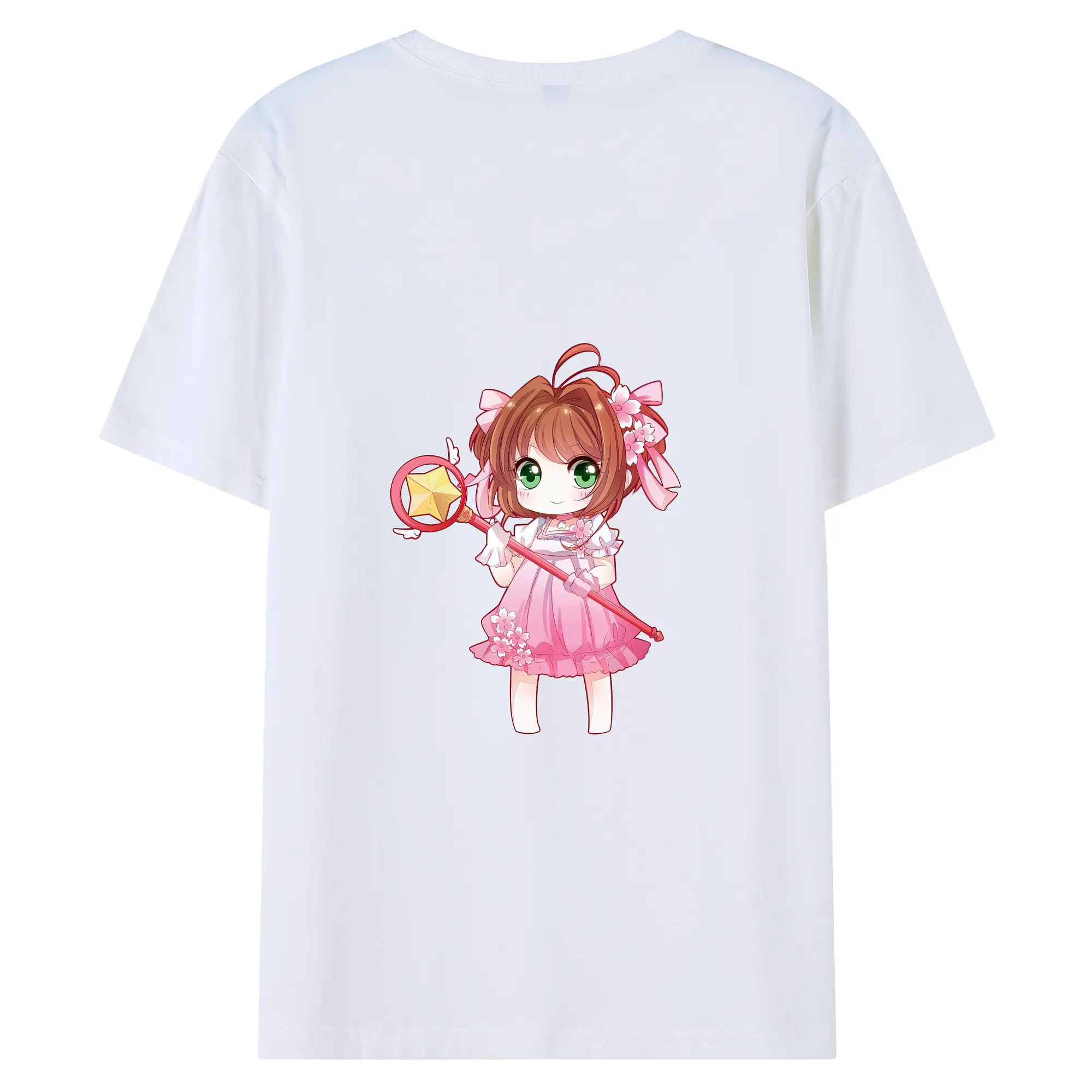カードキャプターさくら グッズ,木之本桜 - 綿100％ 半袖Tシャツ ・ バックプリント ・ 快適 通気性 ・ 日常使い 散歩 スポーツ用