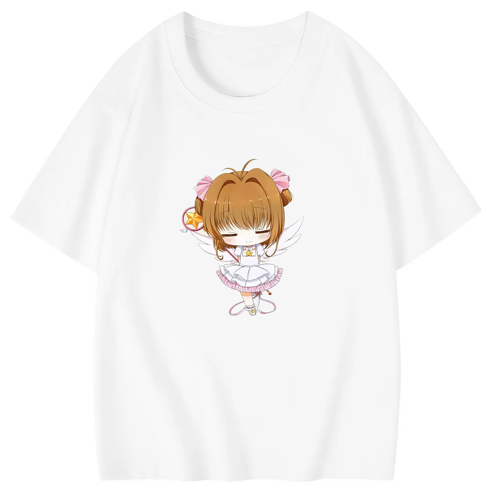 カードキャプターさくら グッズ,木之本桜 - 綿100％ キッズTシャツ ・ フロントプリント ・ 快適 通気性 ・ スポーツ カジュアル 散歩用