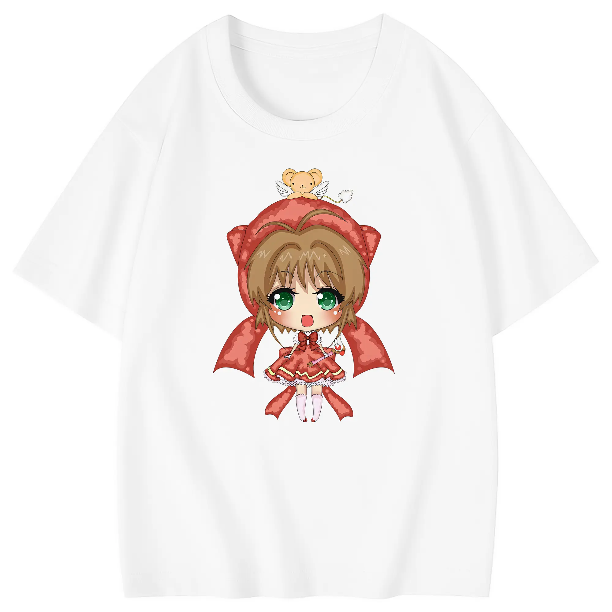 カードキャプターさくら グッズ,木之本桜 - 綿100％ キッズTシャツ ・ フロントプリント ・ 快適 通気性 ・ スポーツ カジュアル 散歩用