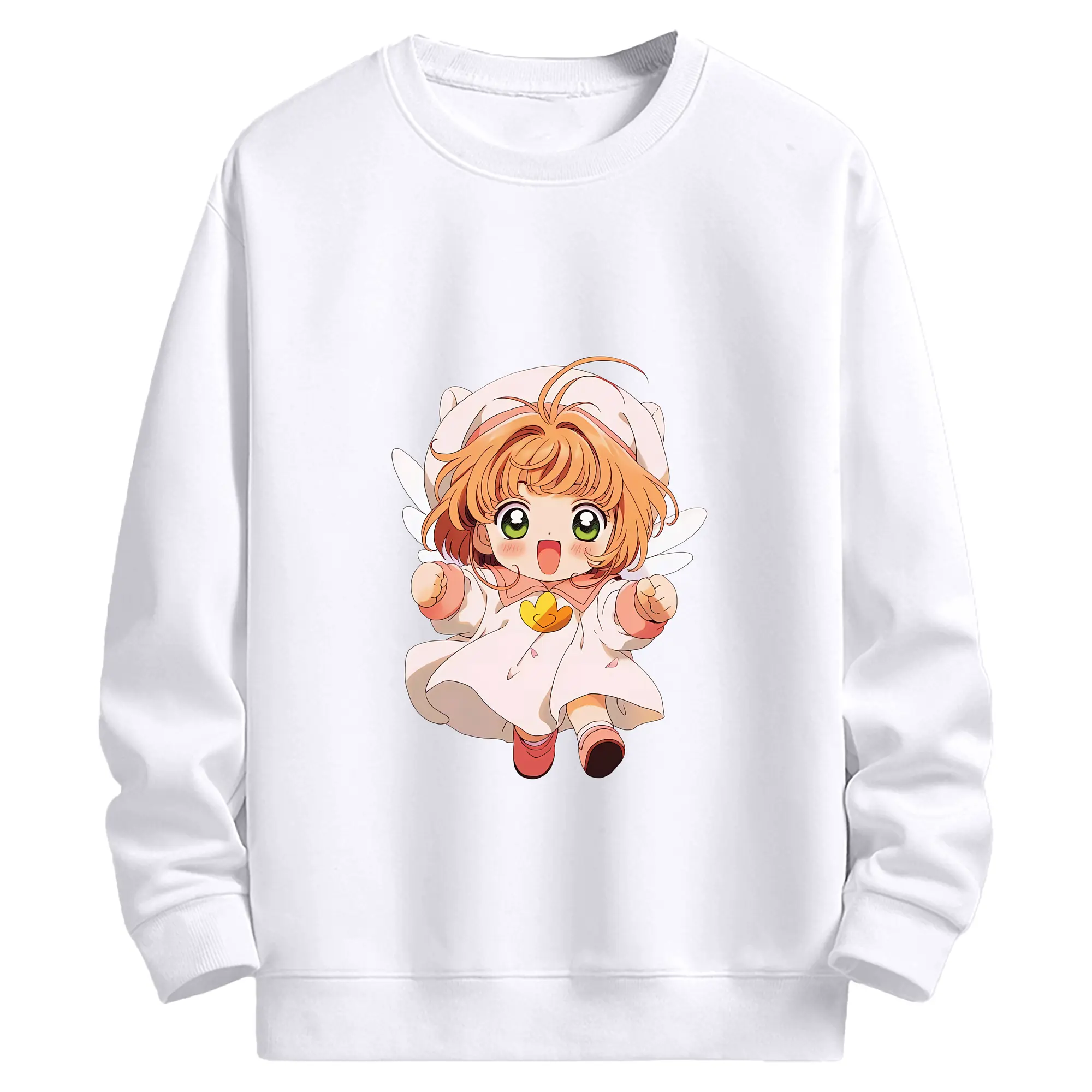 カードキャプターさくら グッズ,木之本桜 - 高品質 クルーネック スウェット ・ コットン59％ ポリエステル41％ ・ ユニセックス 長袖 トレーナー ・ カジュアル デイリー スポーツ 散歩用